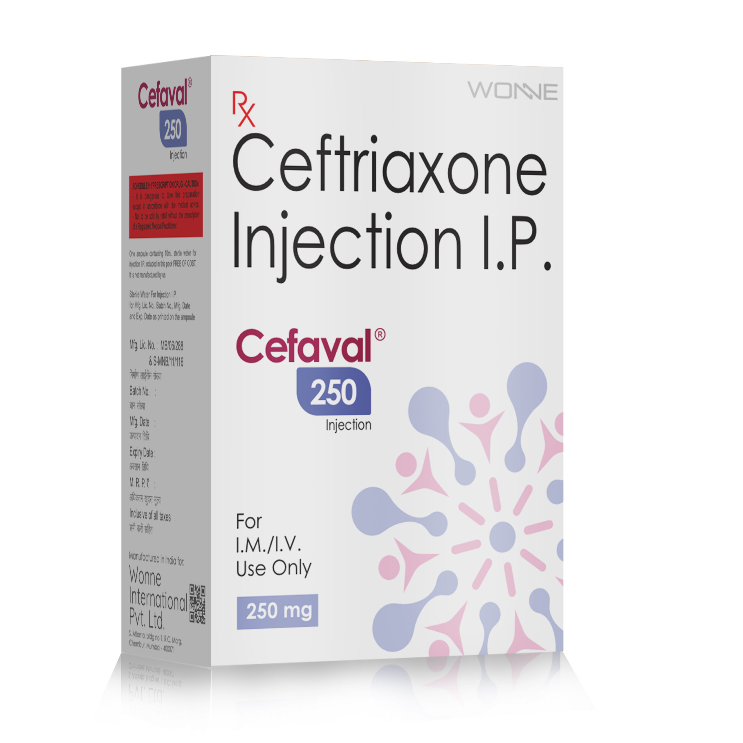 Ceftriaxone 250mg Injection – Cefaval 250 Injection - Wonne International