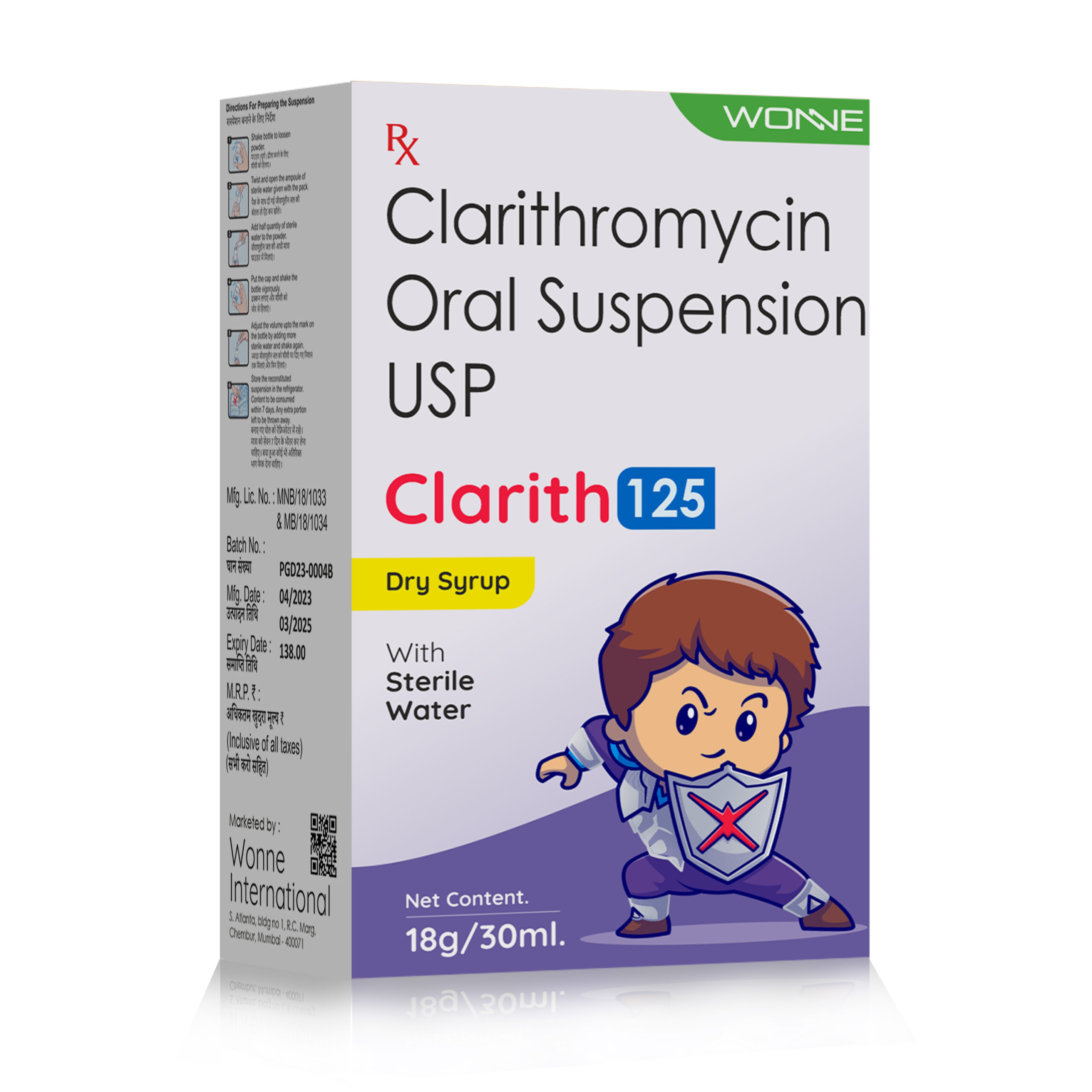 Clarithromycin Oral suspension USP 30 ML