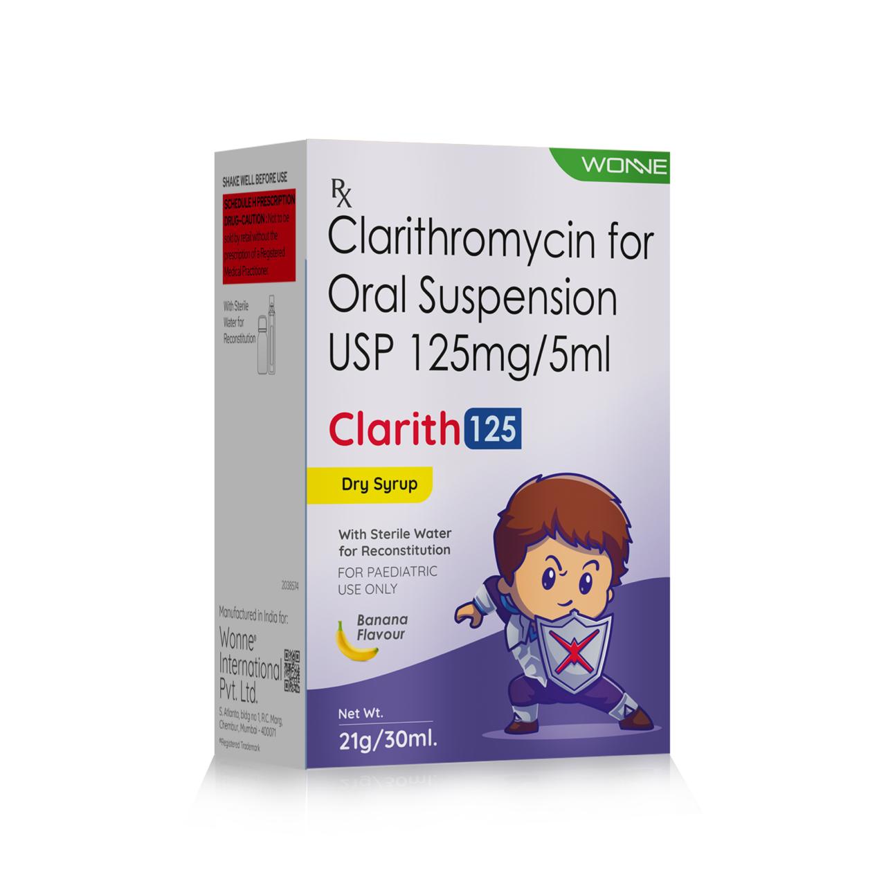 Clarithromycin Oral suspension USP 30 ML – Clarith 125 Suspension - Wonne International