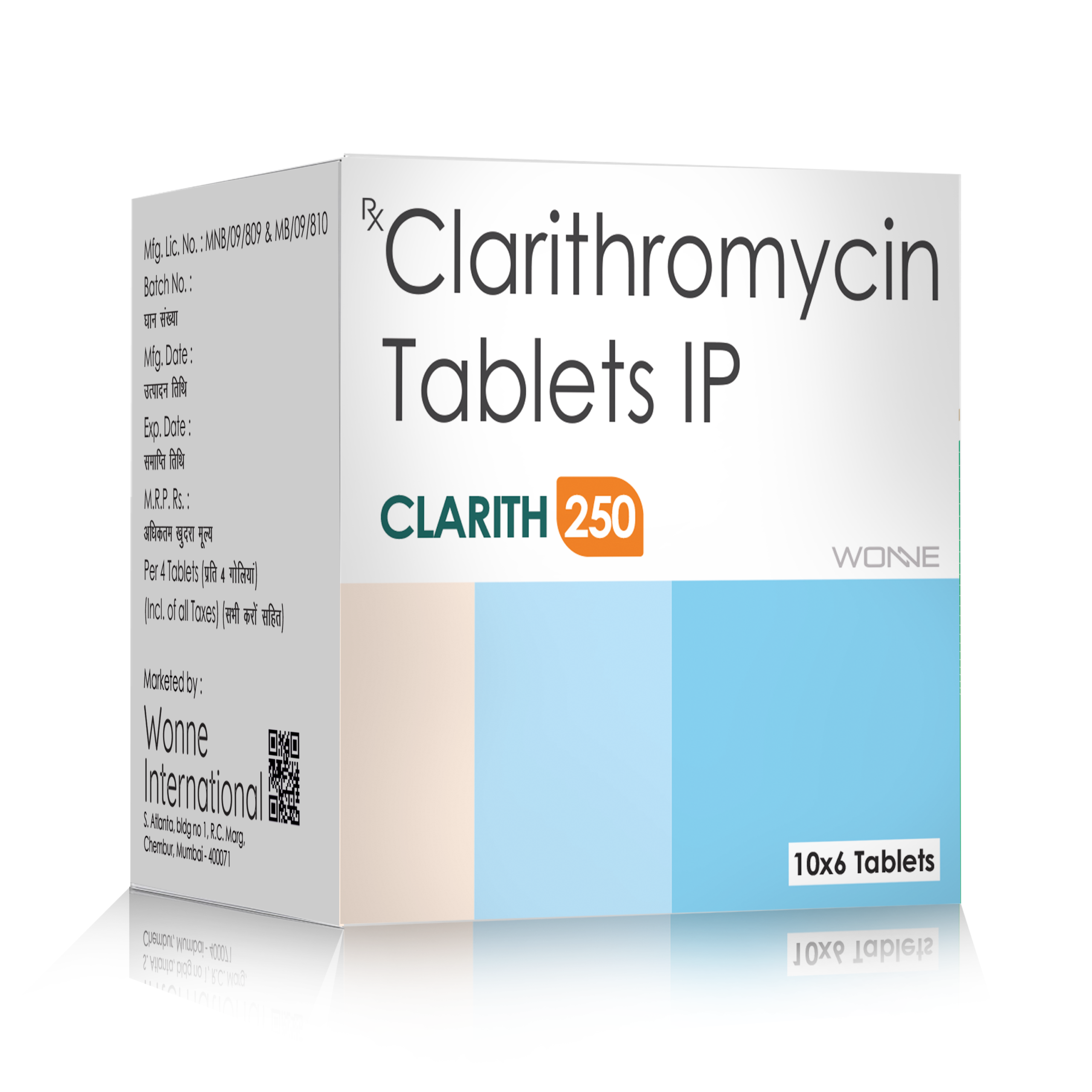 Clarithromycin 250 mg Tablets - Clarith 250 Tablets - Wonne International