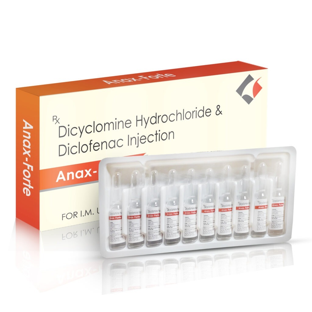 Dicyclomine Hydrochloride & Diclofenac Injection - Anax Forte Injection ...