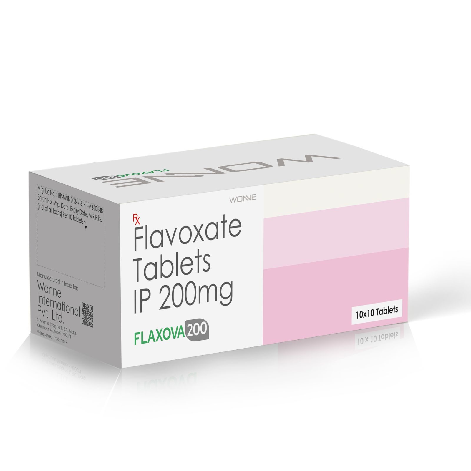 Flavoxate Tablets IP 200 MG - Flaxova 200 Tablets - Wonne International