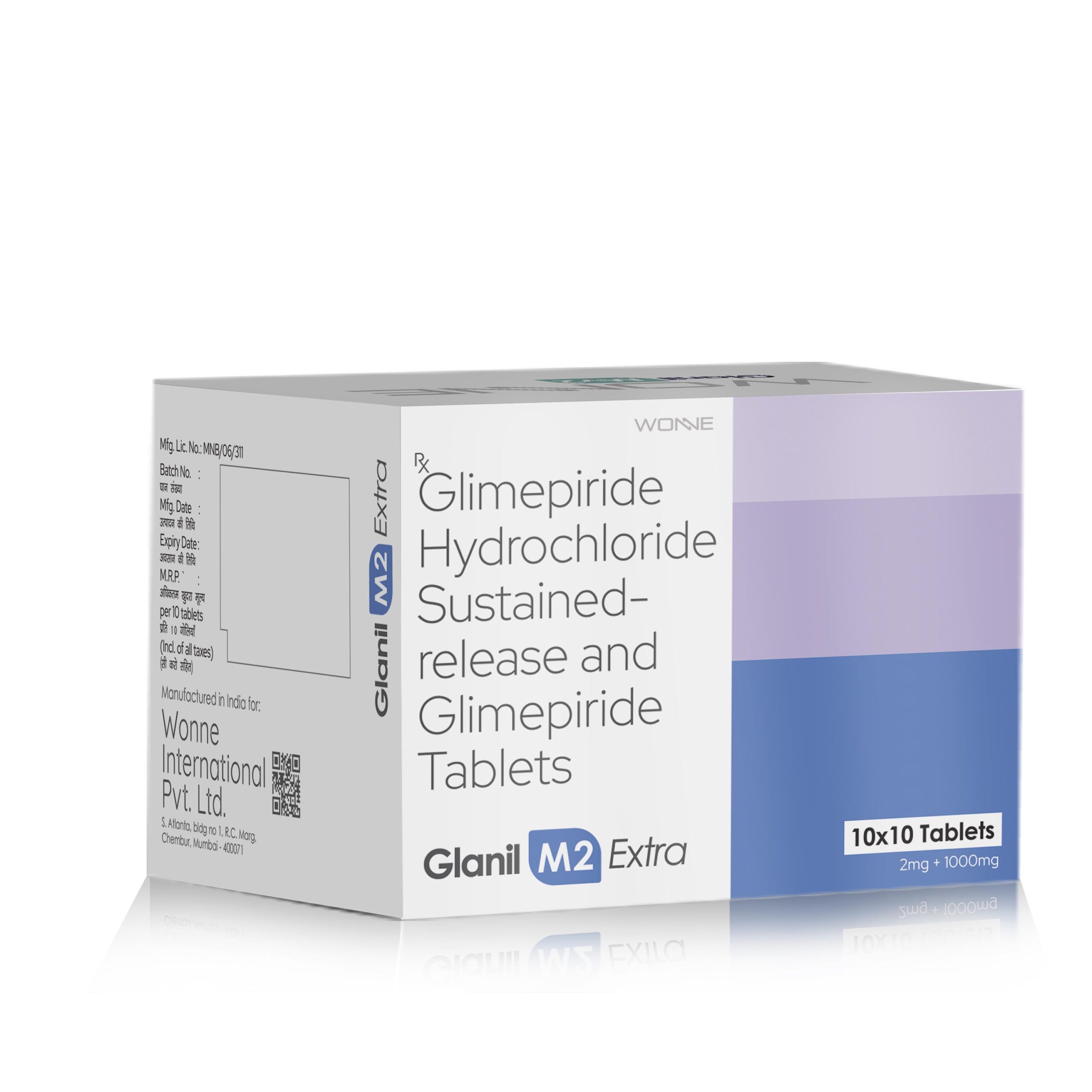 Glimepiride 2 Mg & Metformin HCL 1000 Mg PR Tablets IP