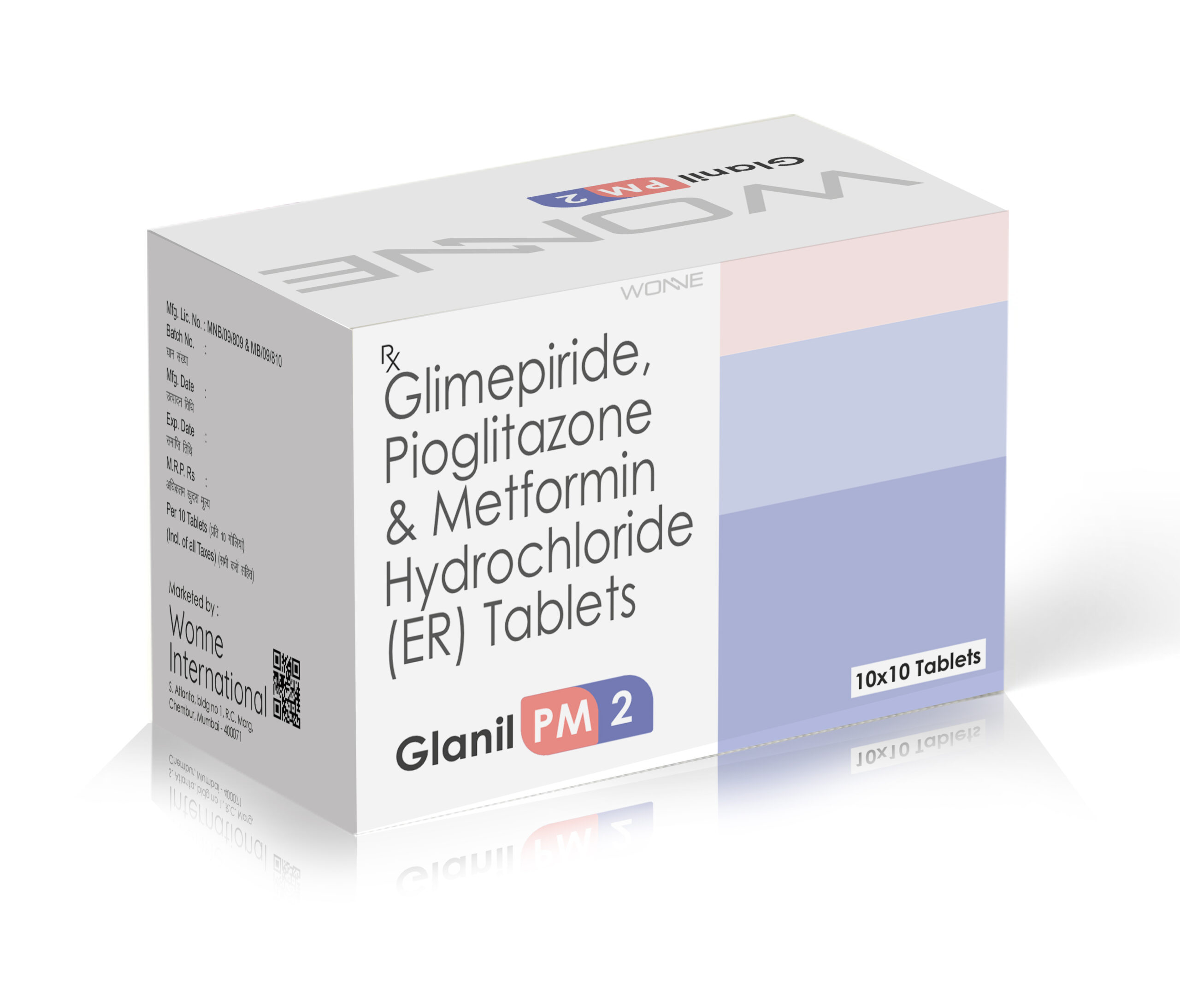 Glimepiride Pioglitazone & Metformin HCL ER Tablets – Glanil PM2 Tablets - Wonne International