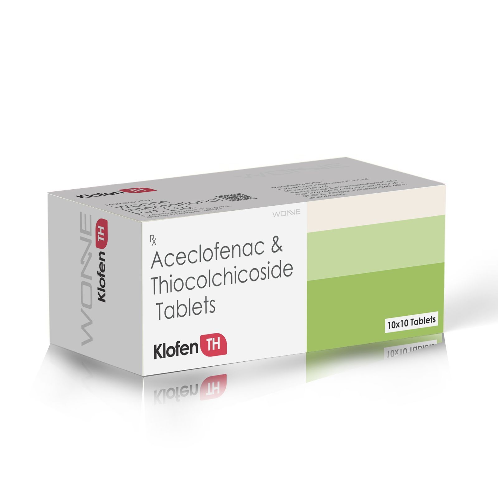 Aceclofenac Thiocolchicoside Tablets - Klofen TH Tablets - Wonne International