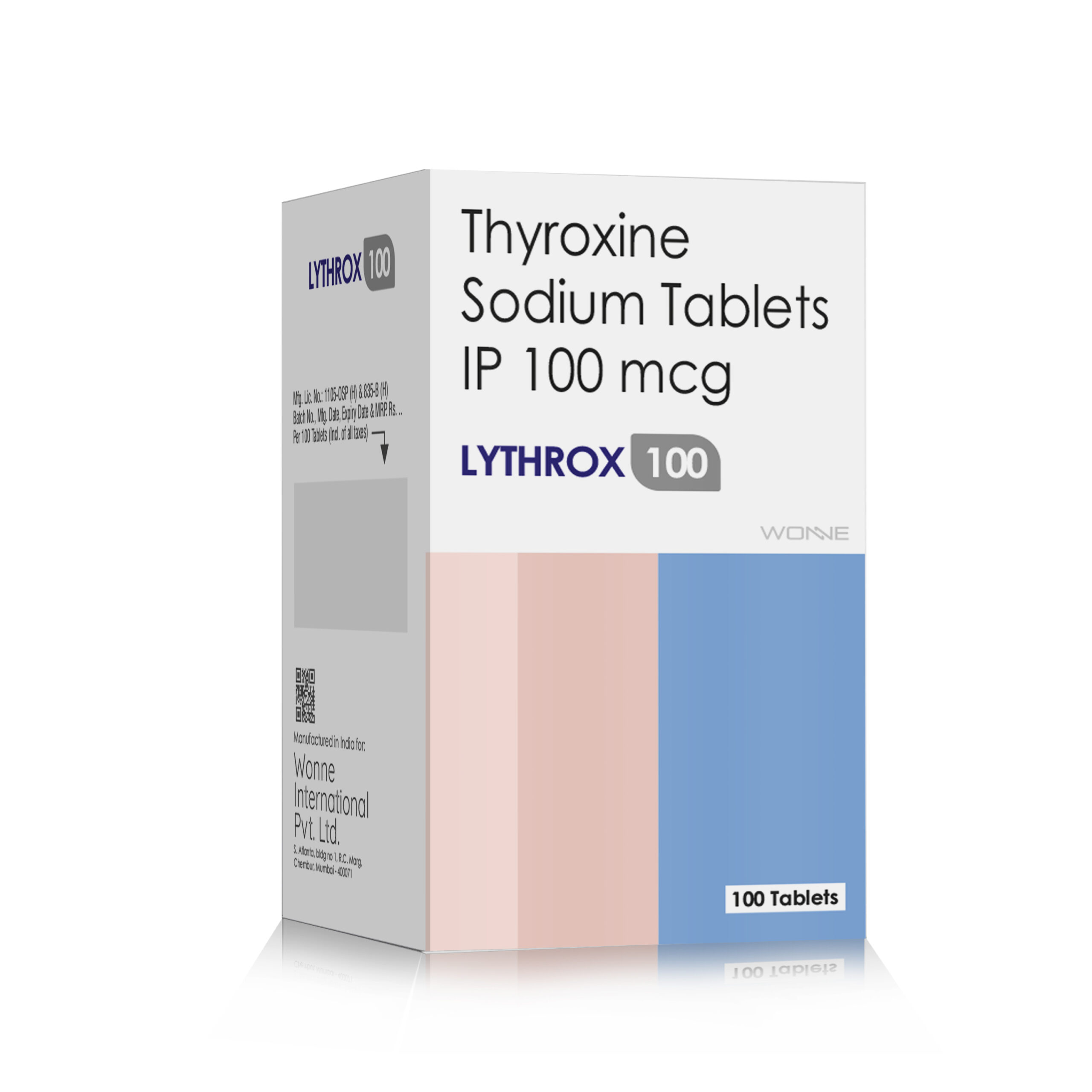 Thyroxine Sodium Tablets IP 100 MCG - Lythrox 100 Tablets - Wonne International