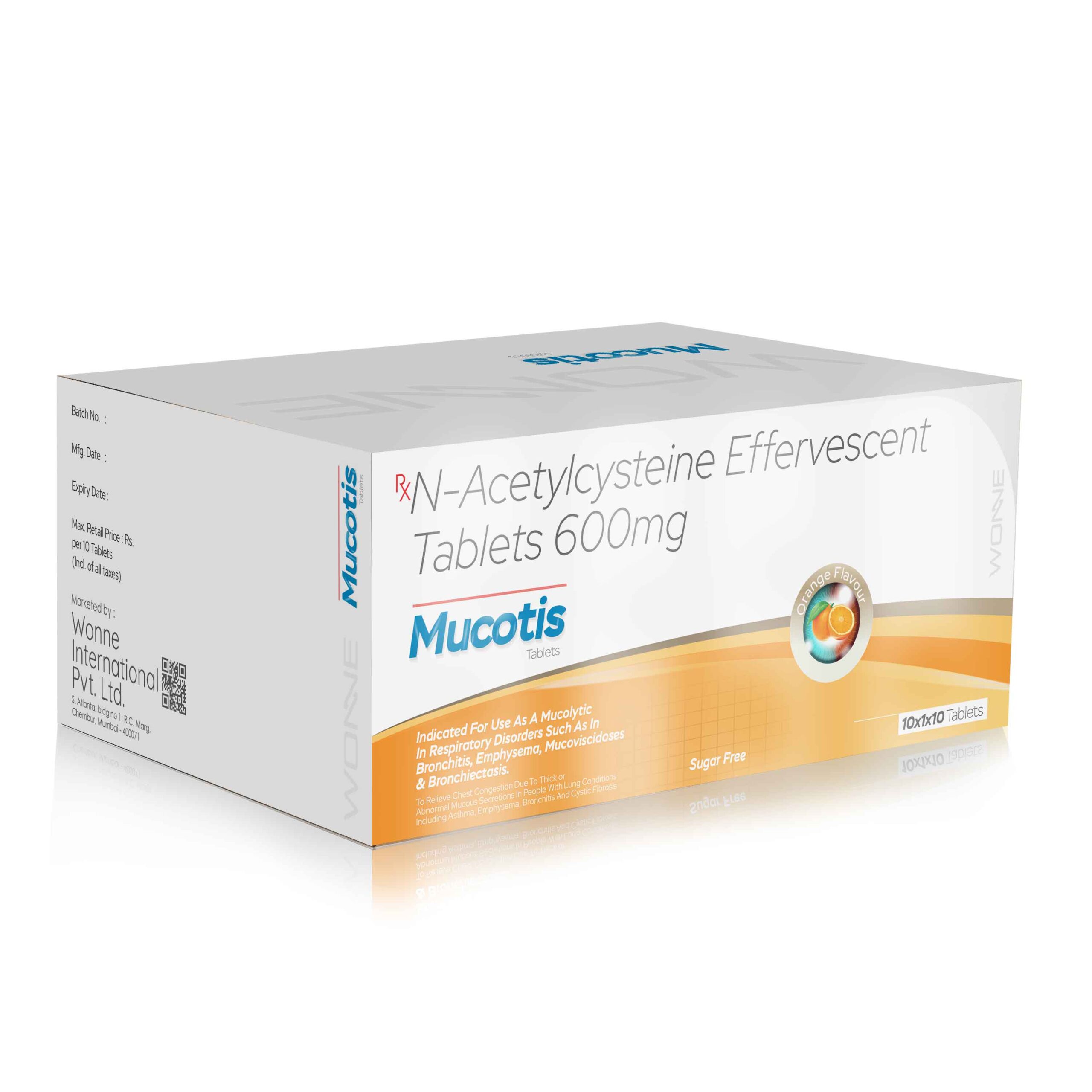 Acetylcysteine Effervescent Tablets 600 MG - Mucotis Tablets - Wonne International