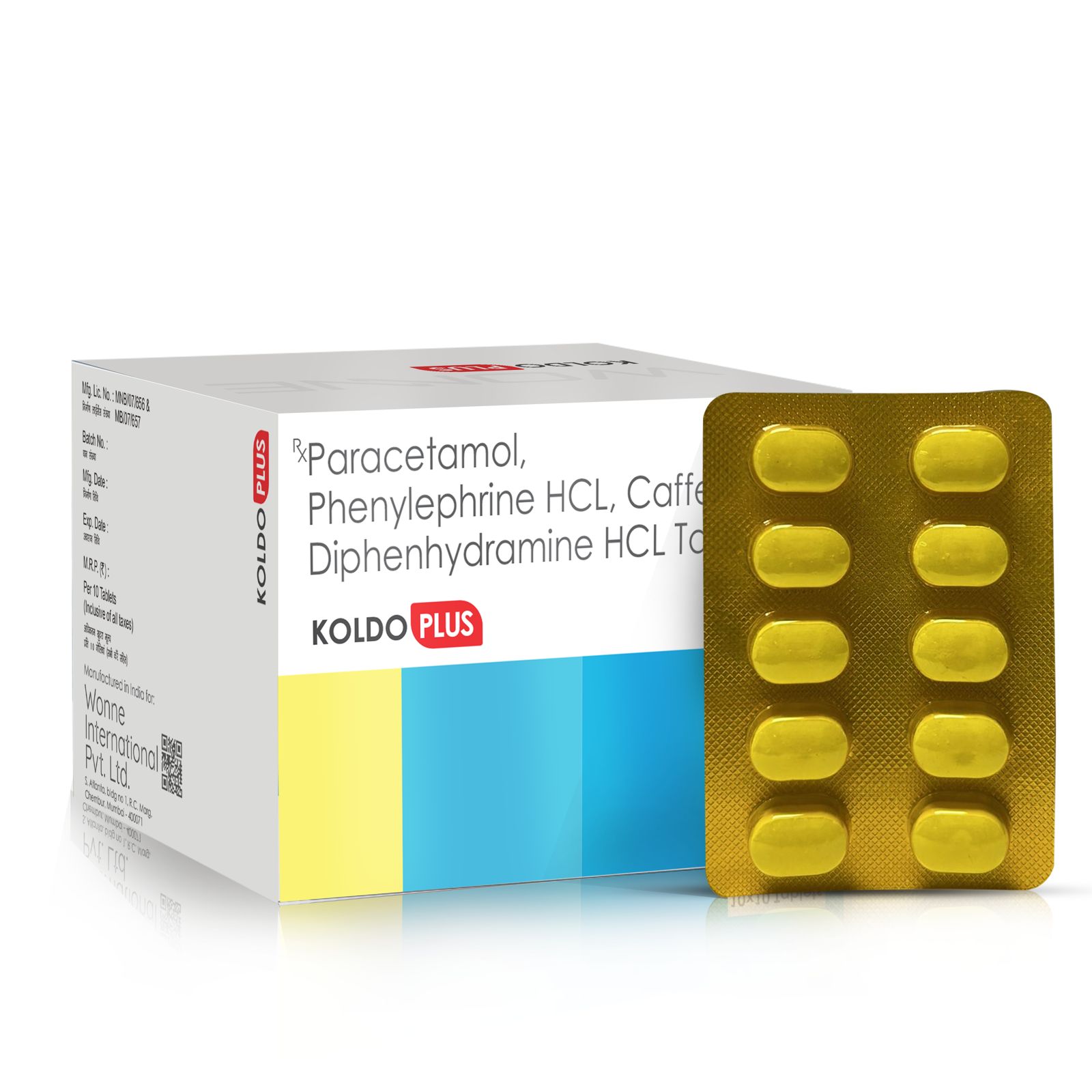 Paracetamol Phenylephrine HCL Caffeine & Diphenhydramine HCL Tablets