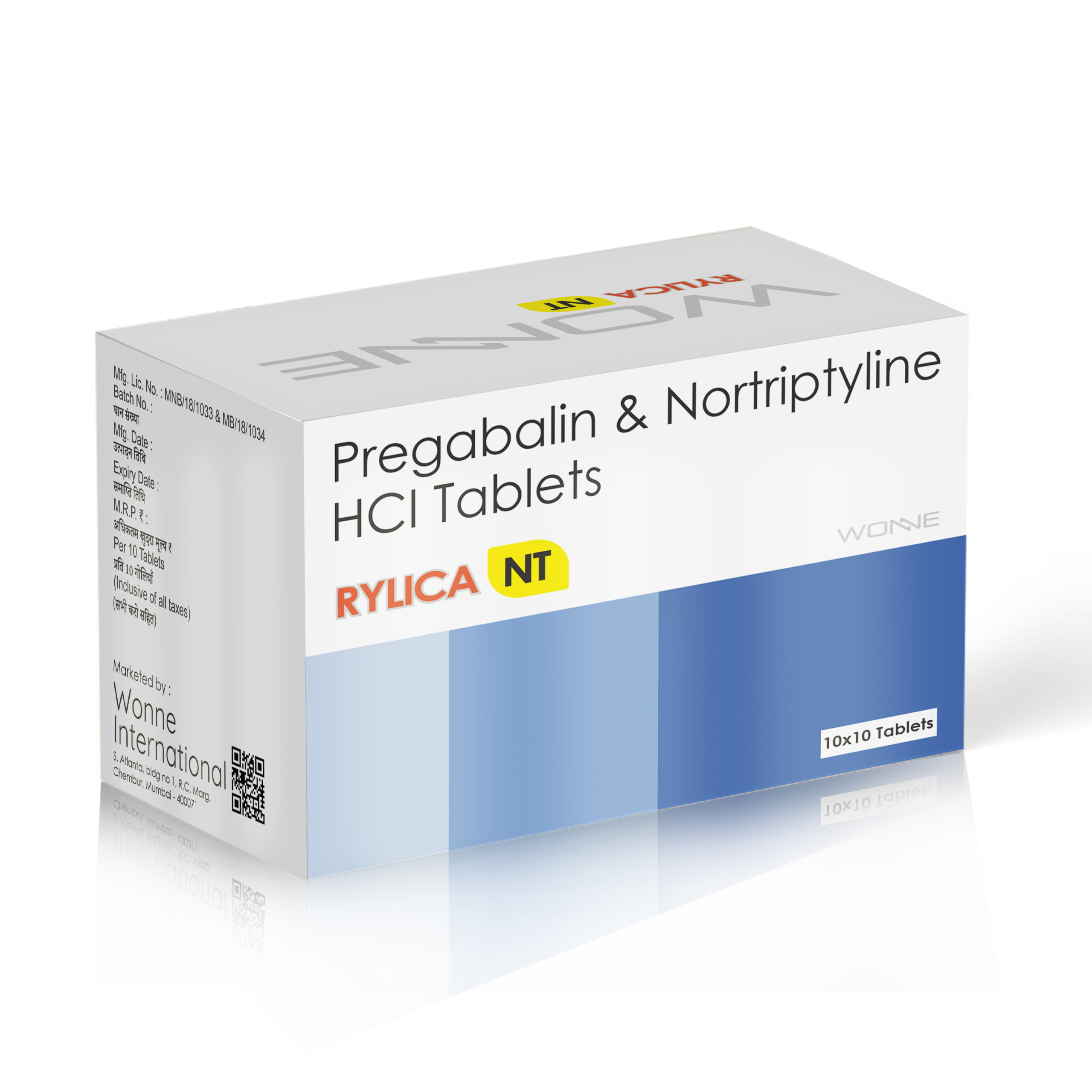 Nortriptyline & Pregabalin Tablets - Rylica NT Tablets - Wonne International