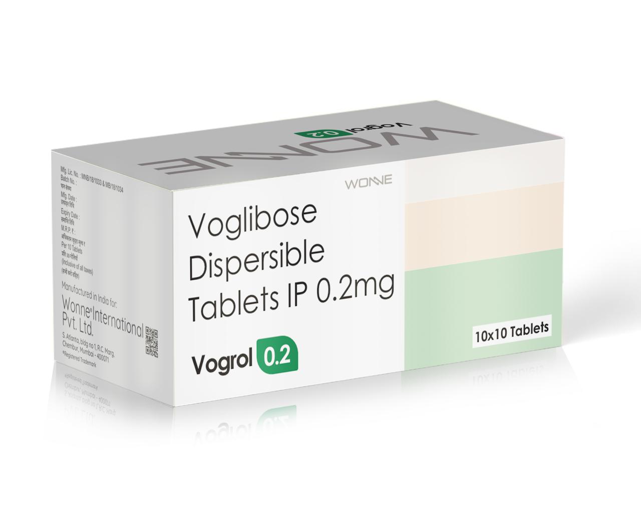 Voglibose Dispersible Tablets IP 0.2 Mg - Vogrol 0.2 Tablets - Wonne International