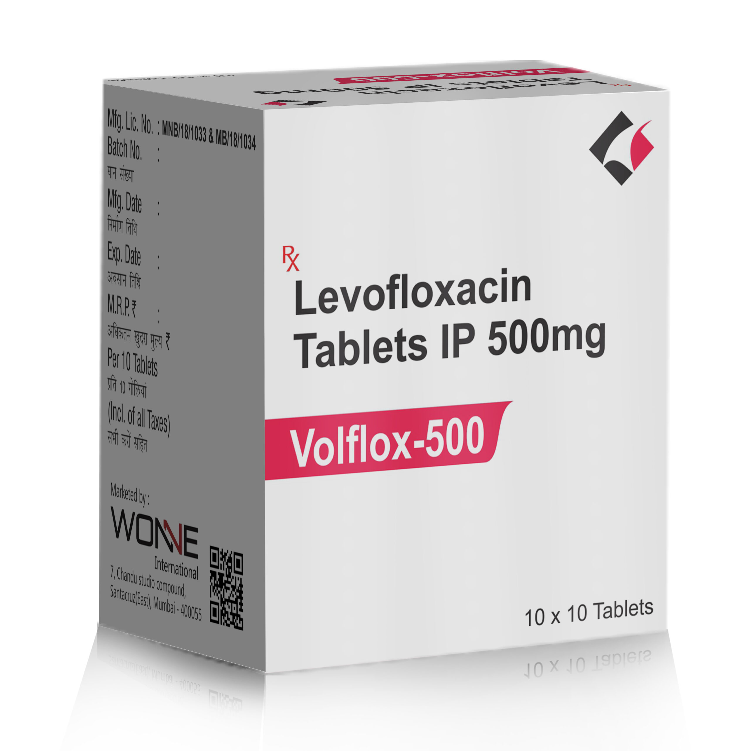 Levofloxacin Tablets IP 500MG - Volflox 500 Tablets - Wonne International