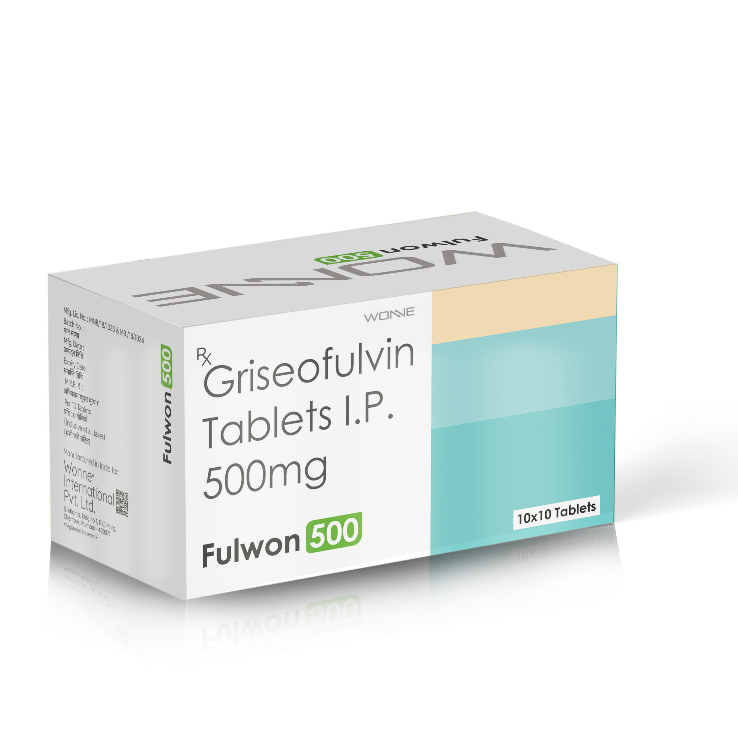 Griseofulvin Tablets IP 500 MG - Fulwon 500 Tablets - Wonne International