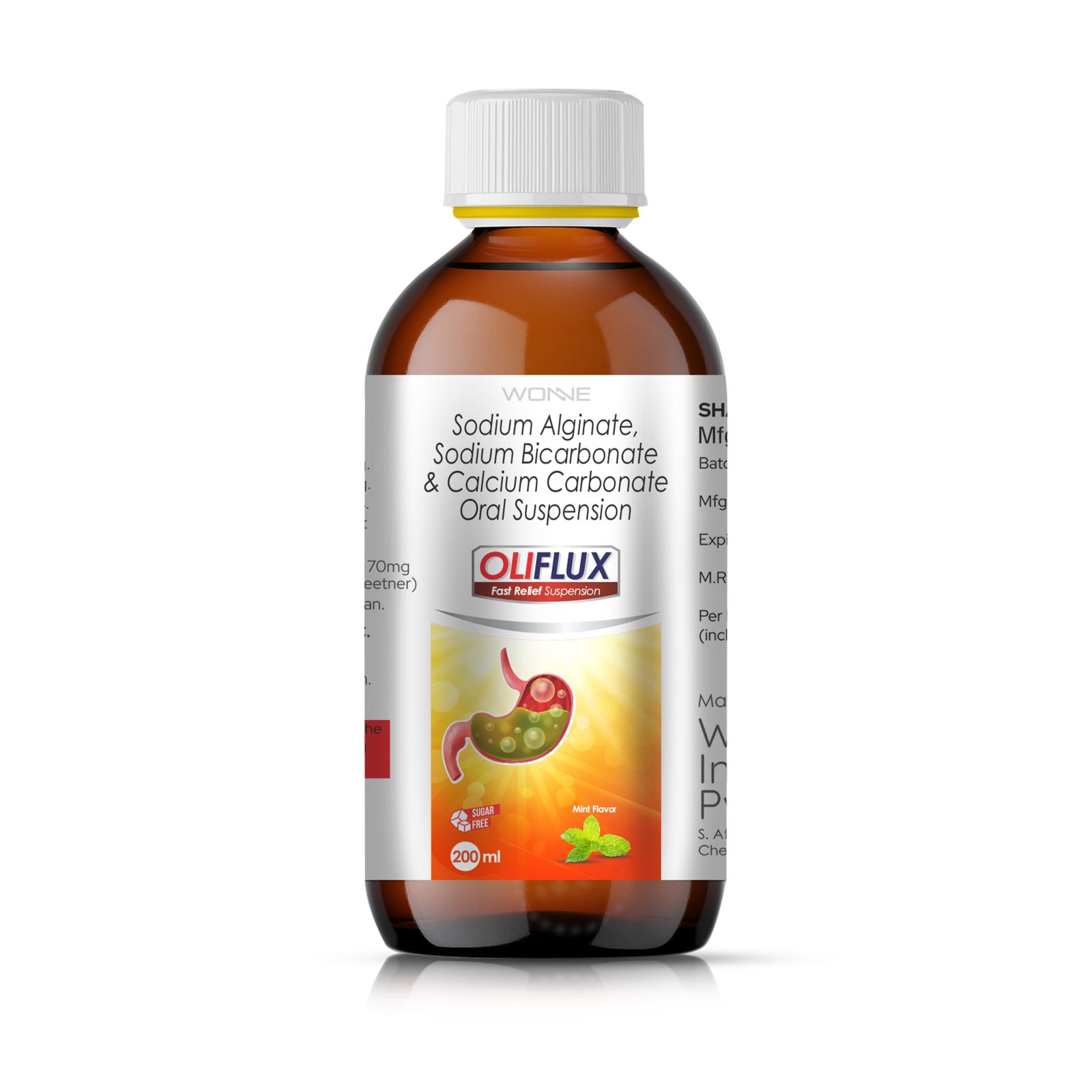 Oliflux Suspension – Sodium Alginate Sodium Bicarbonate Calcium Carbonate Oral Suspension