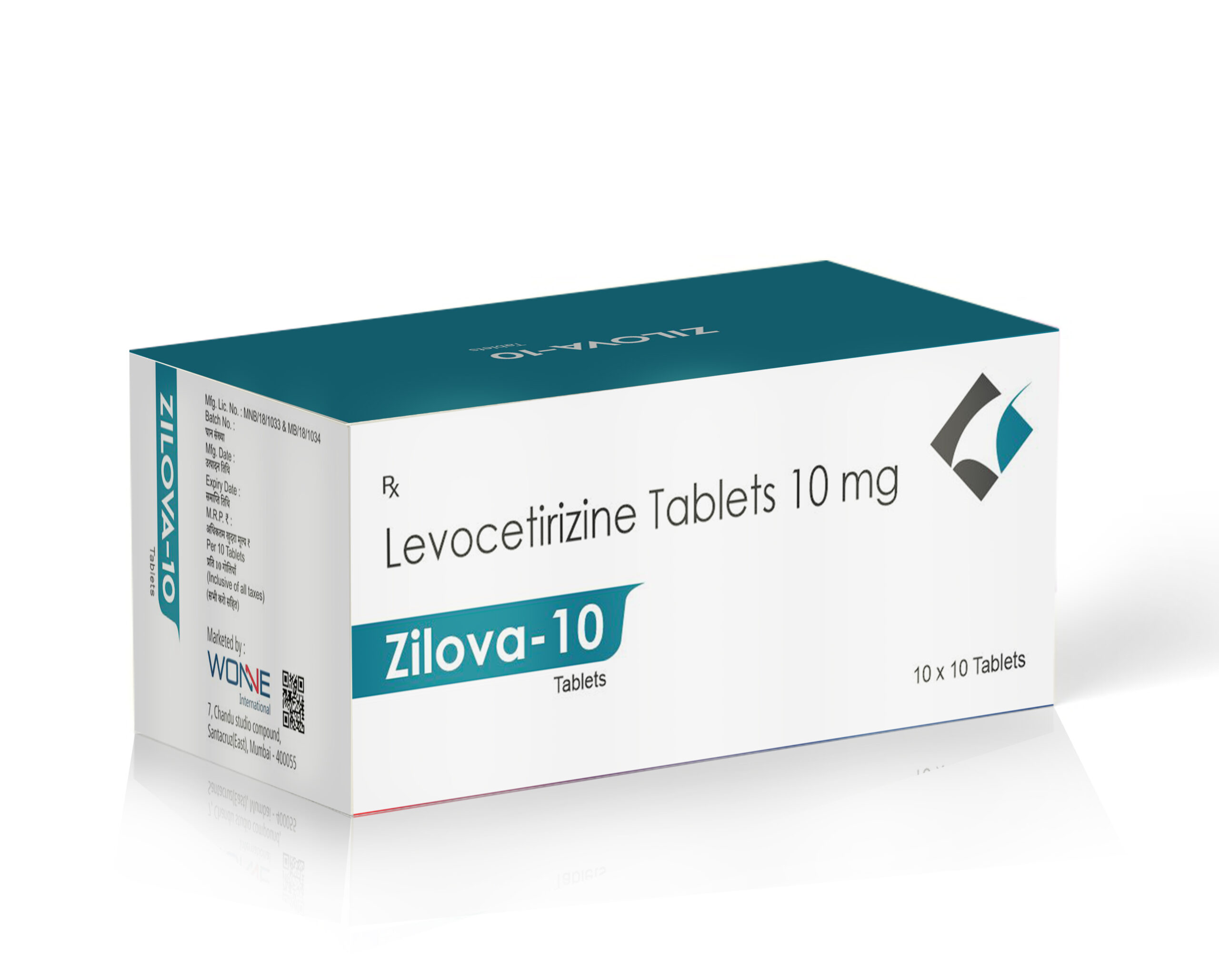 Levocetrizine Dihydrochloride Tablets IP 10 Mg - ZILOVA 10 Tablets - Wonne International