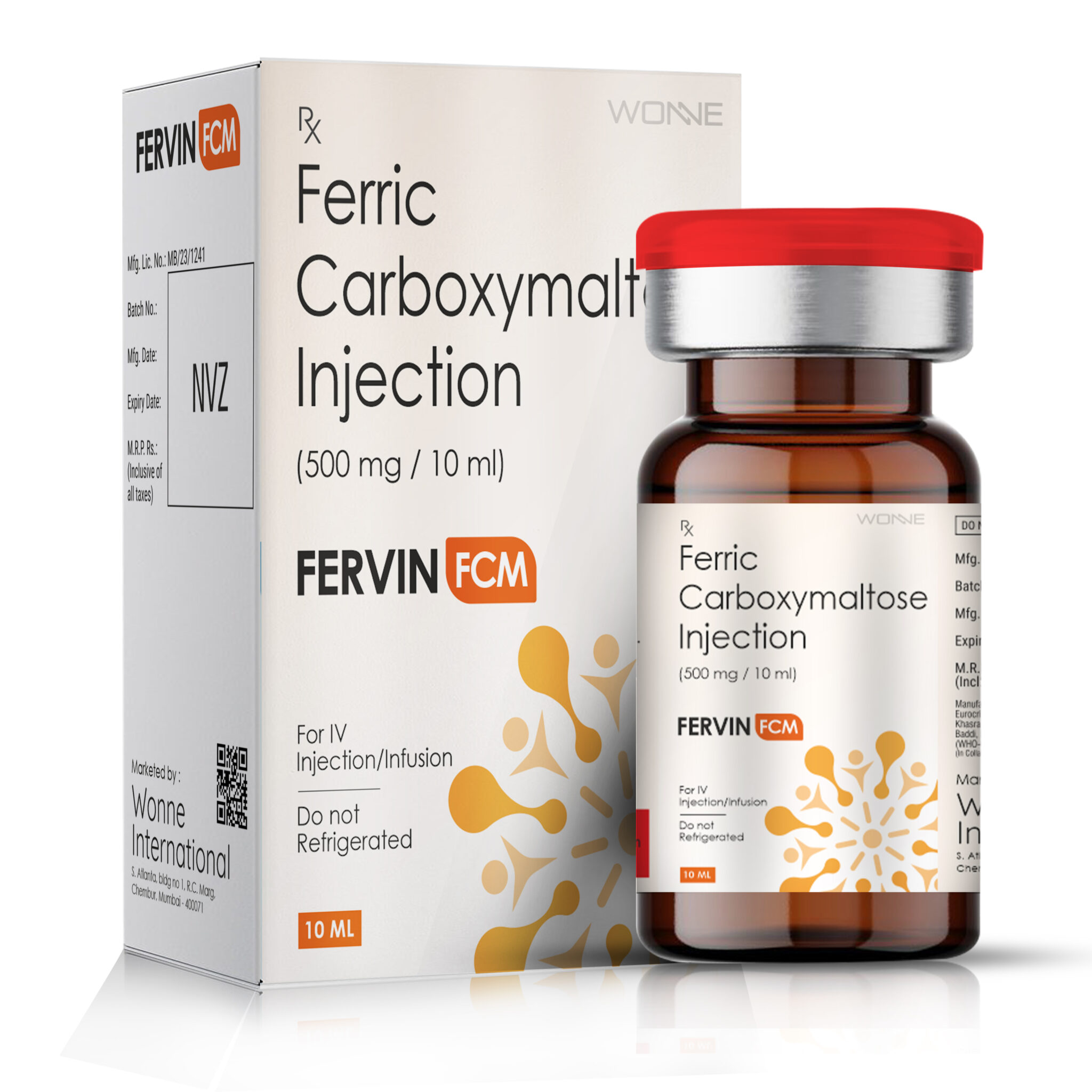 Ferric Carboxymaltose 500MG Injection - Fervin FCM Injection - 10ml