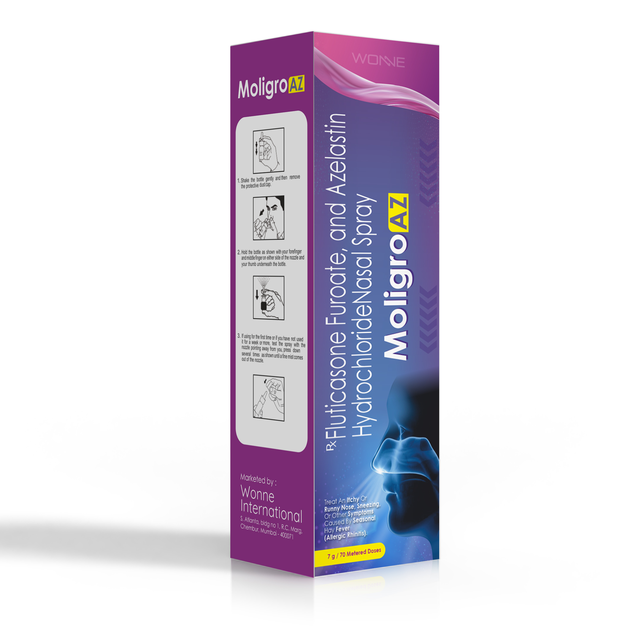 Azelastine Hydrochloride & Fluticasone Propionate Nasal Spray – Moligro AZ Nasal Spray - Wonne International