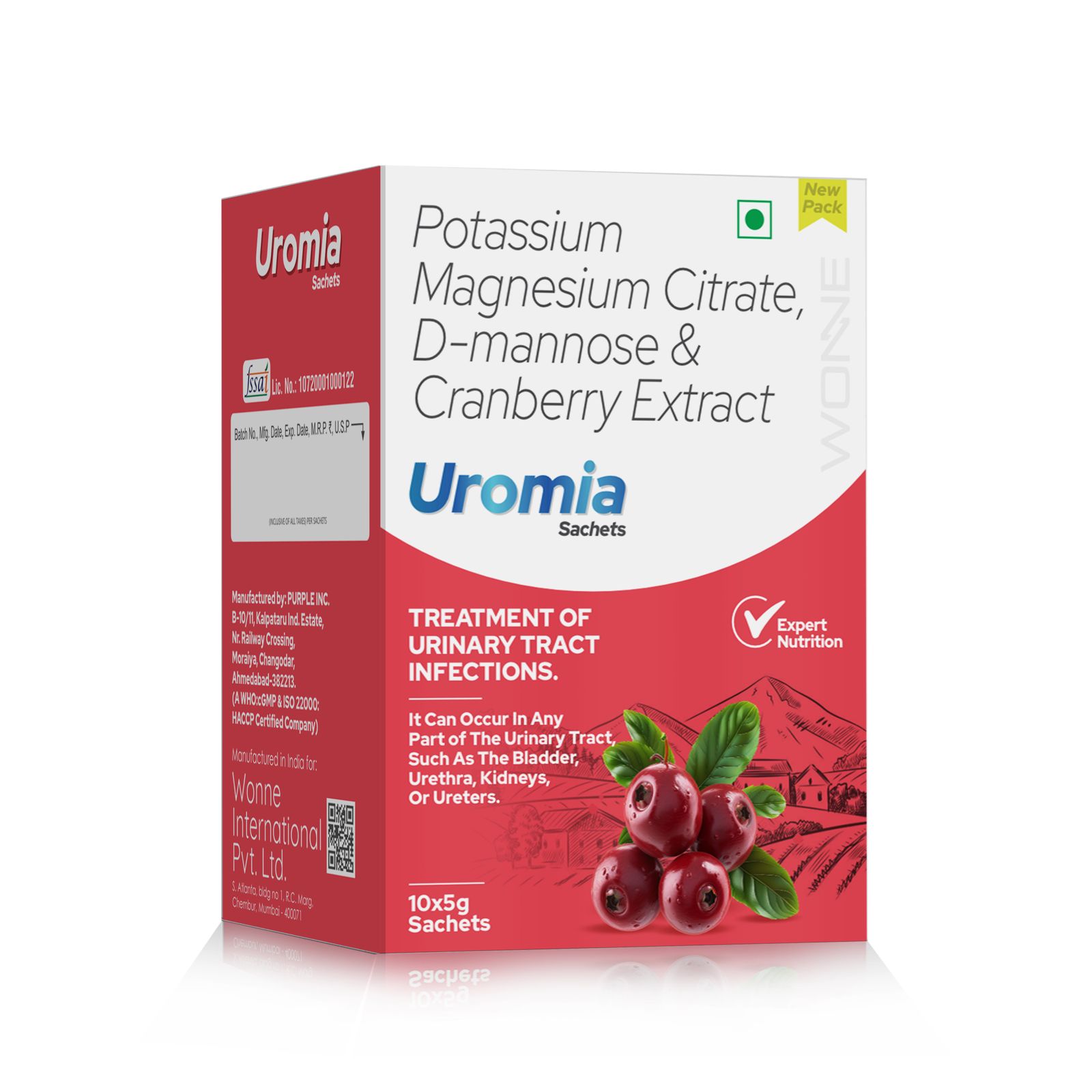 Potassium Magnesium Citrate D-Mannose & Cranberry Extract Sachets