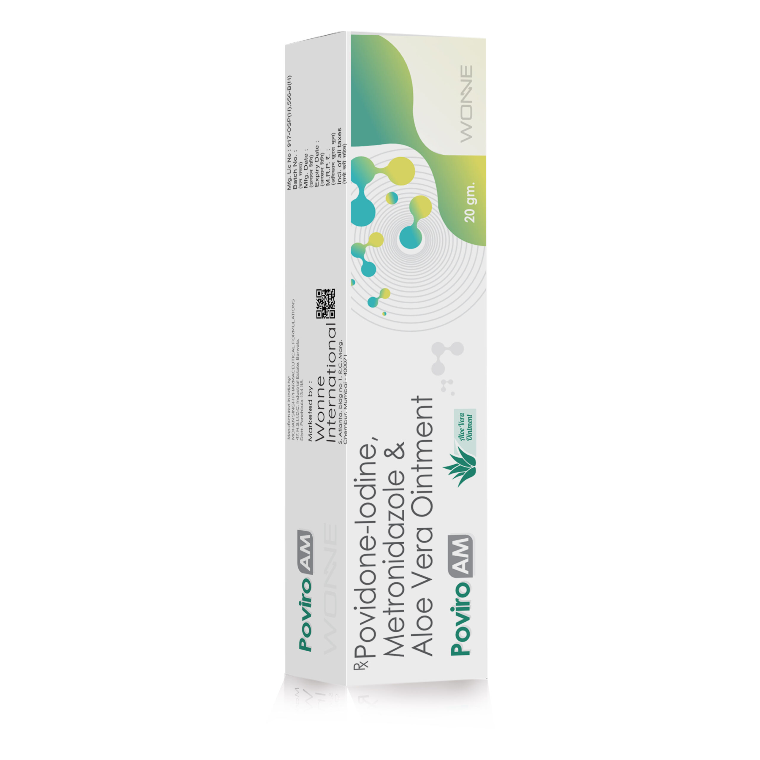 Povidone-lodine Metronidazole & Aloevera Ointment – Poviro AM Cream - Wonne International