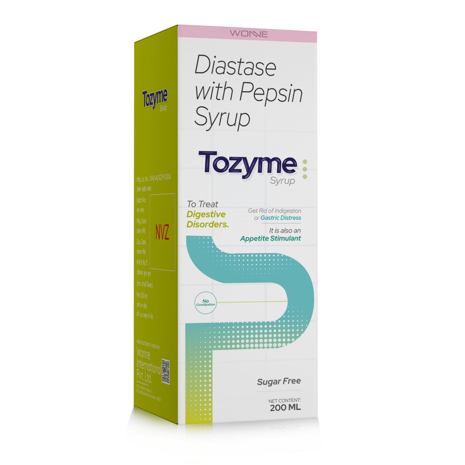 Diastase With Pepsin Syrup - Tozyme Syrup - 200ML