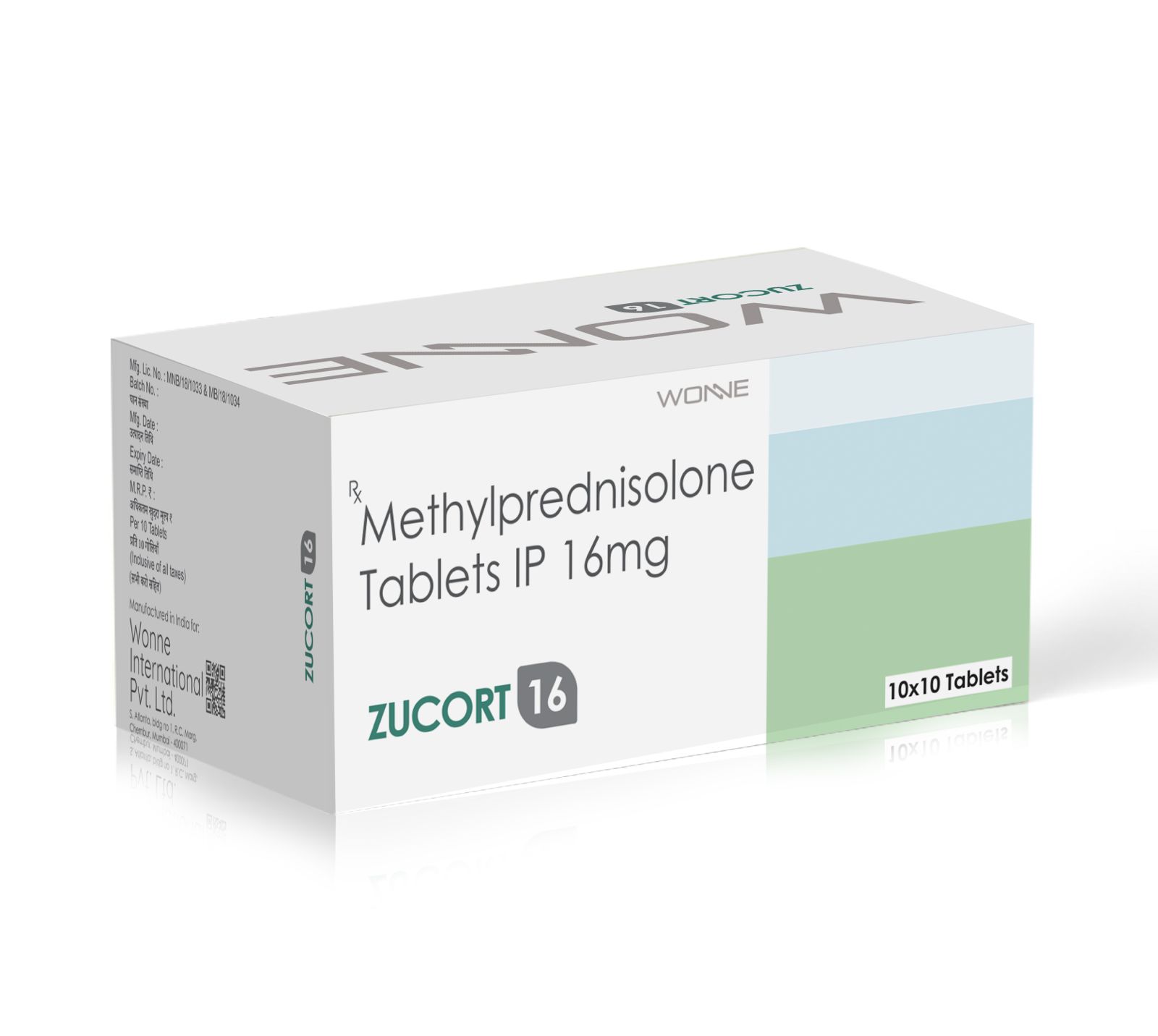 Methylprednisolone Tablets IP 16mg - ZUCORT 16 Tablets - Wonne International