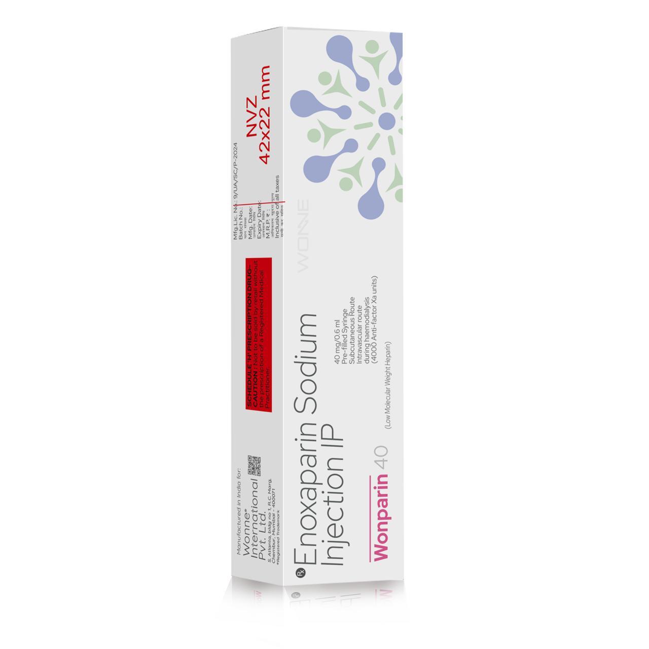 Enoxaparin Sodium Injection IP 40 MG - WONPARIN 40 Injection - Wonne International
