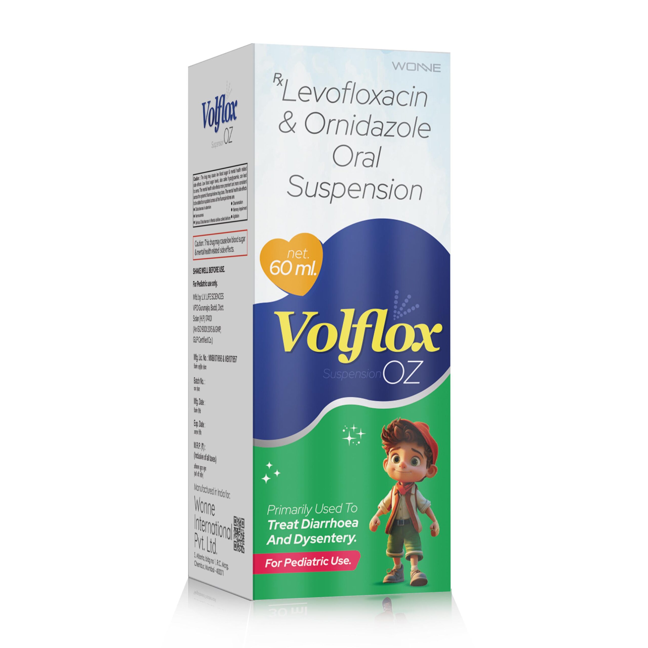 Levofloxacin & Ornidazole Oral Suspension