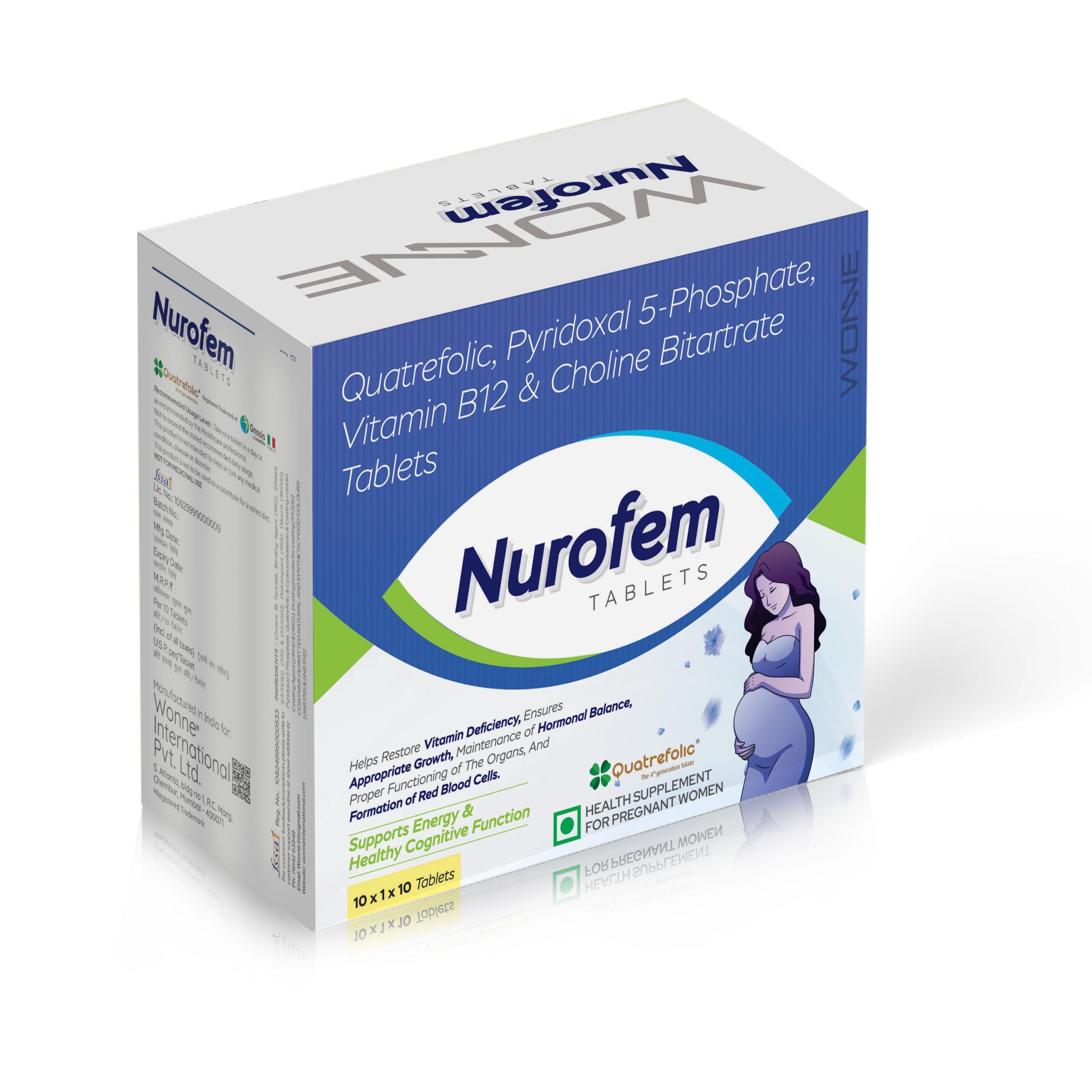 Quatrefolic Pyridoxal 5-Phosphate Vitamin B12 & Choline Bitartrate Tablets
