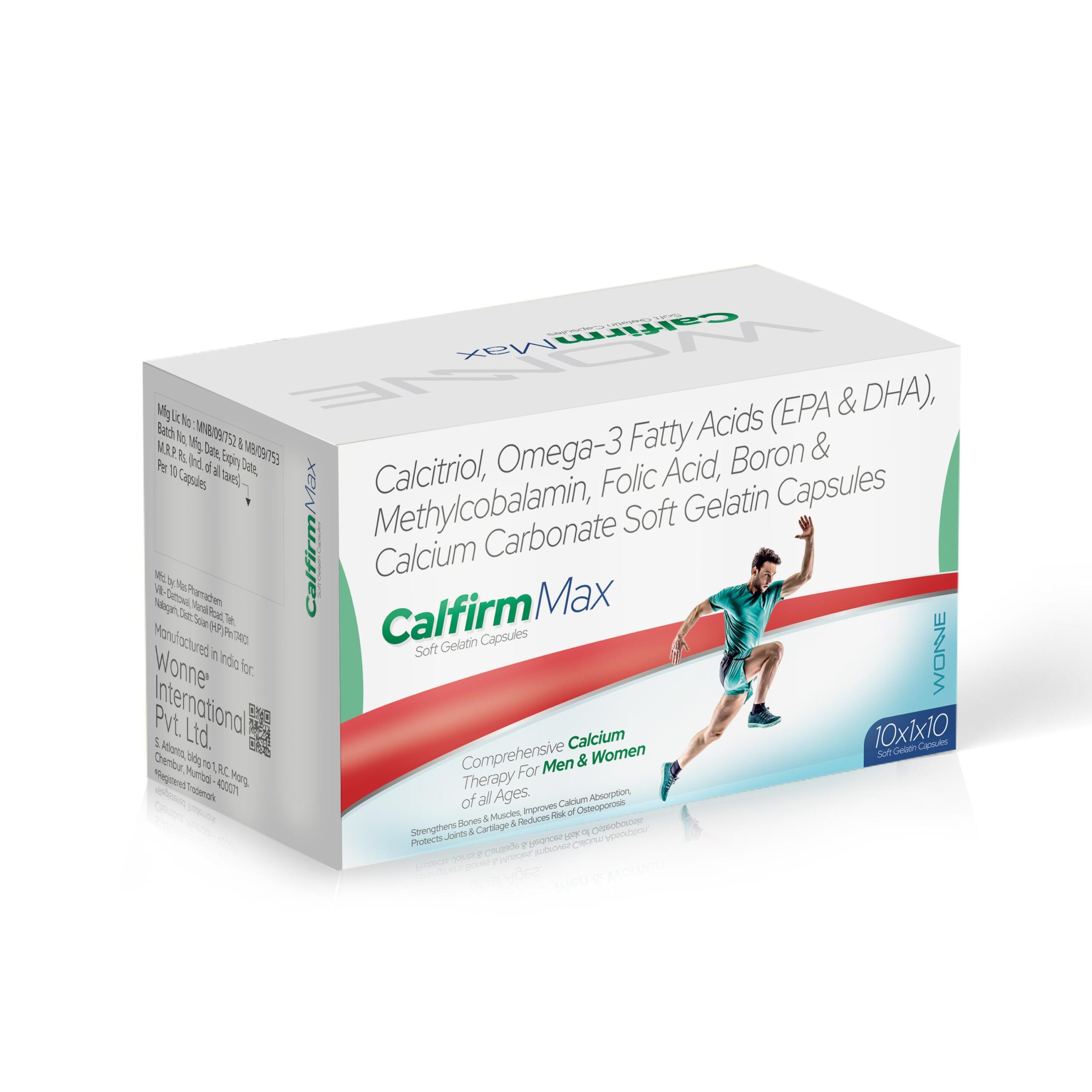 Calcitrol, Omega 3 fatty Acid ( EPA & DHA) Methylcobalamin Folic Acid, Boron, & Calcium Carbonate Soft Geltain Capsules