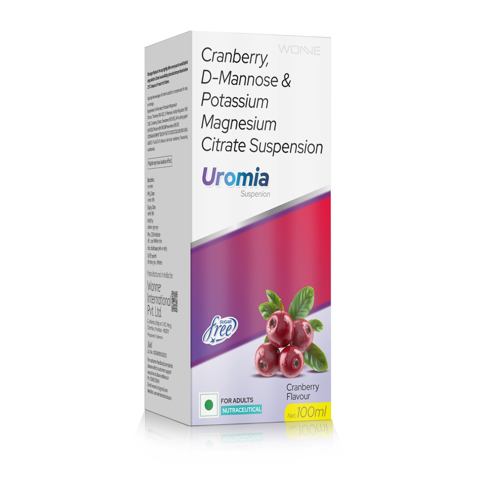 UROMIA Suspension 100ML – Cranberry D-Mannose and Potassium Magnesium Citrate