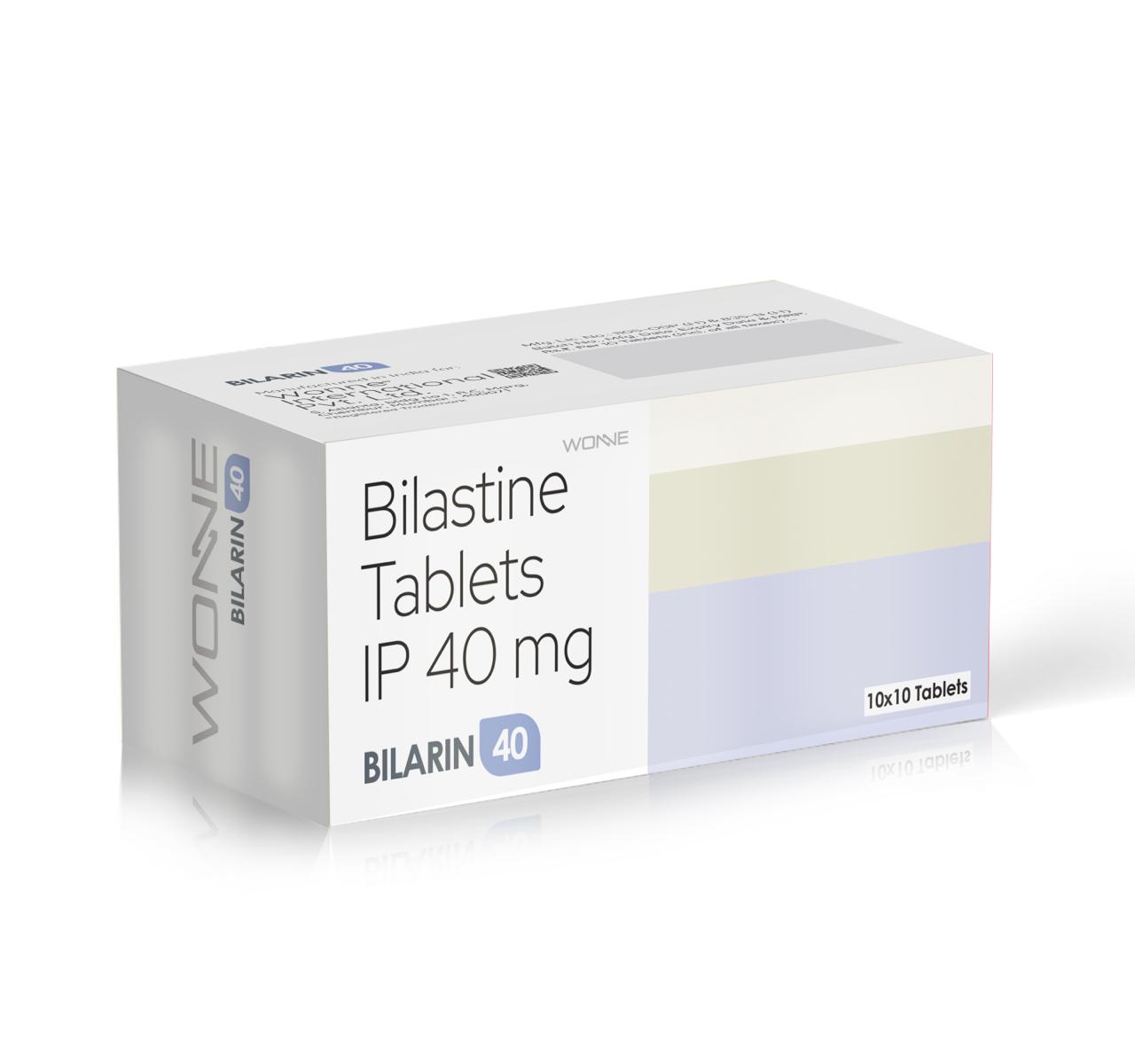 Bilastin Tablets IP 40Mg - BILARIN 40 Tablets - Wonne International