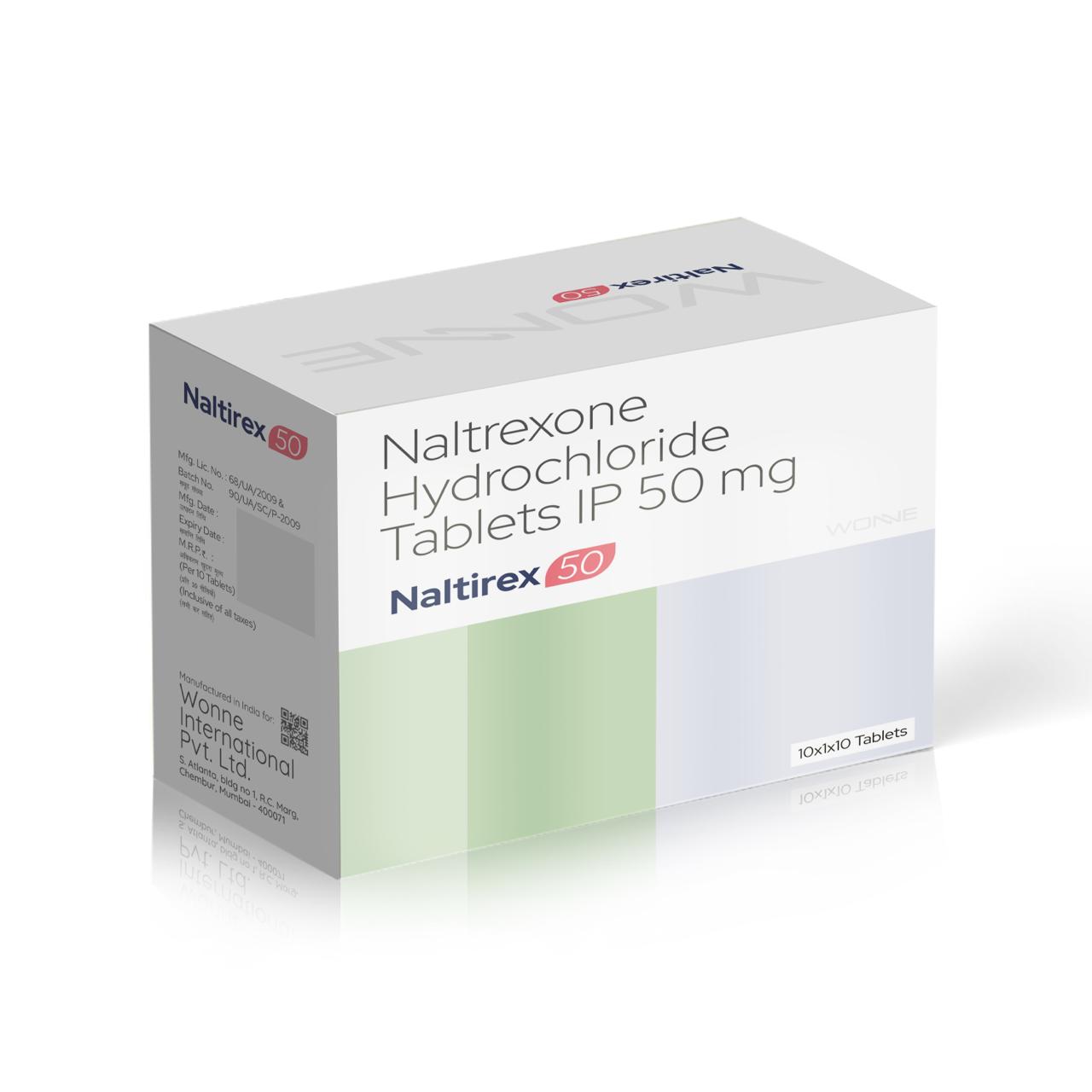 Naltrexone Hydrochloride Tablets IP 50Mg - NALTIREX 50 Tablets - Wonne International