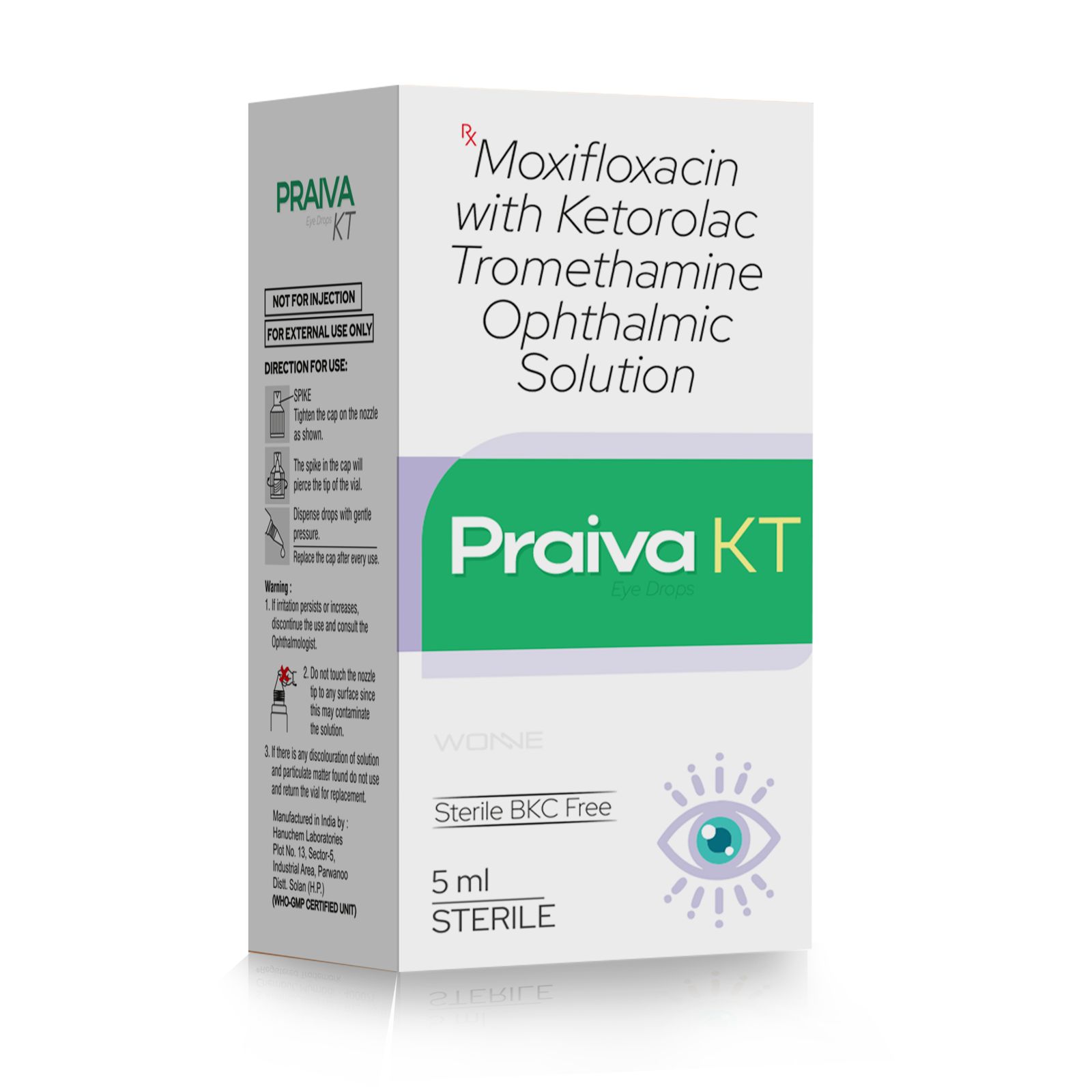 Moxifloxacin With Ketorolac Tromethamine Ophthalmic Solution - PRAIVA KT Eye Drop - Wonne International