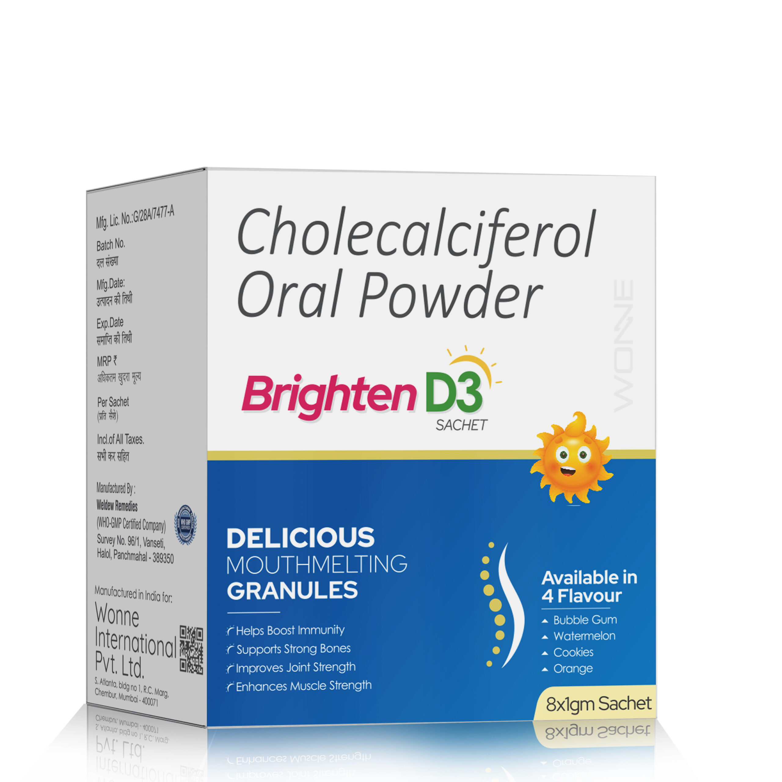 Cholecalciferol Oral Powder - Brighten D3 Sachet - Wonne International