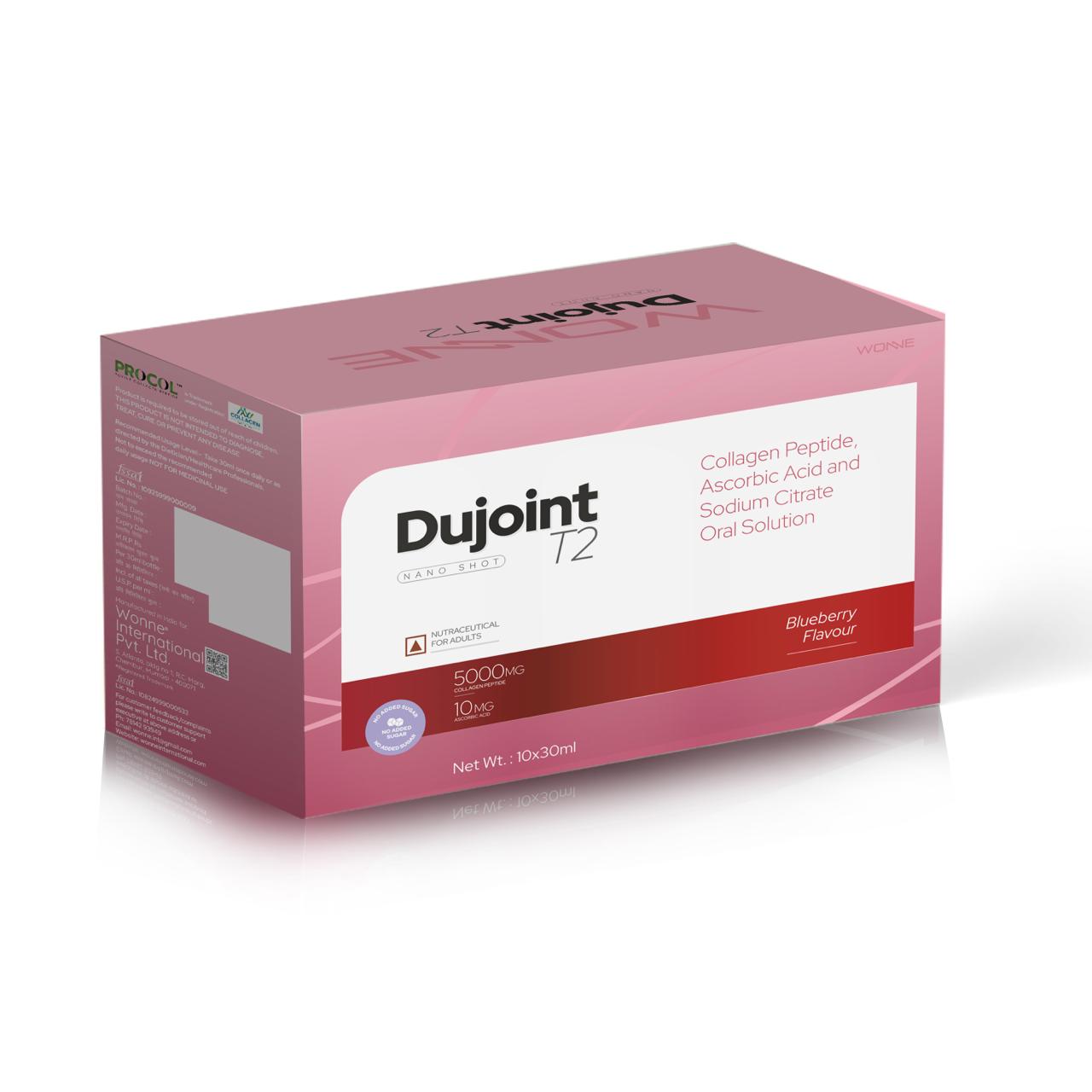 Collagen Peptide Ascorbic Acid & Sodium Citrate Oral Solution - DUJOINT T2 Shots - Wonne International