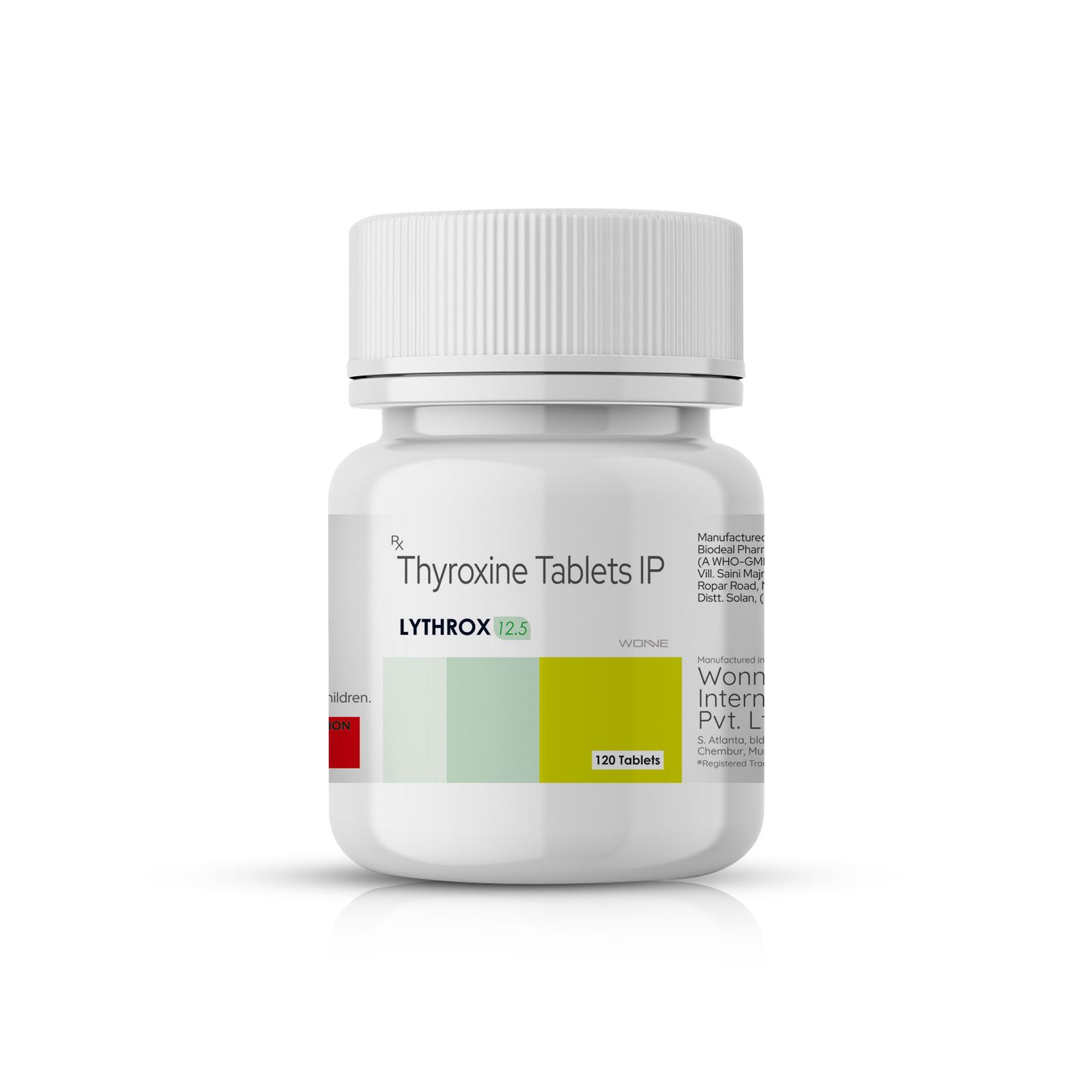 Thyroxine Sodium Tablets IP 12.5mcg - LYTHROX 12.5 Tablets - Wonne International