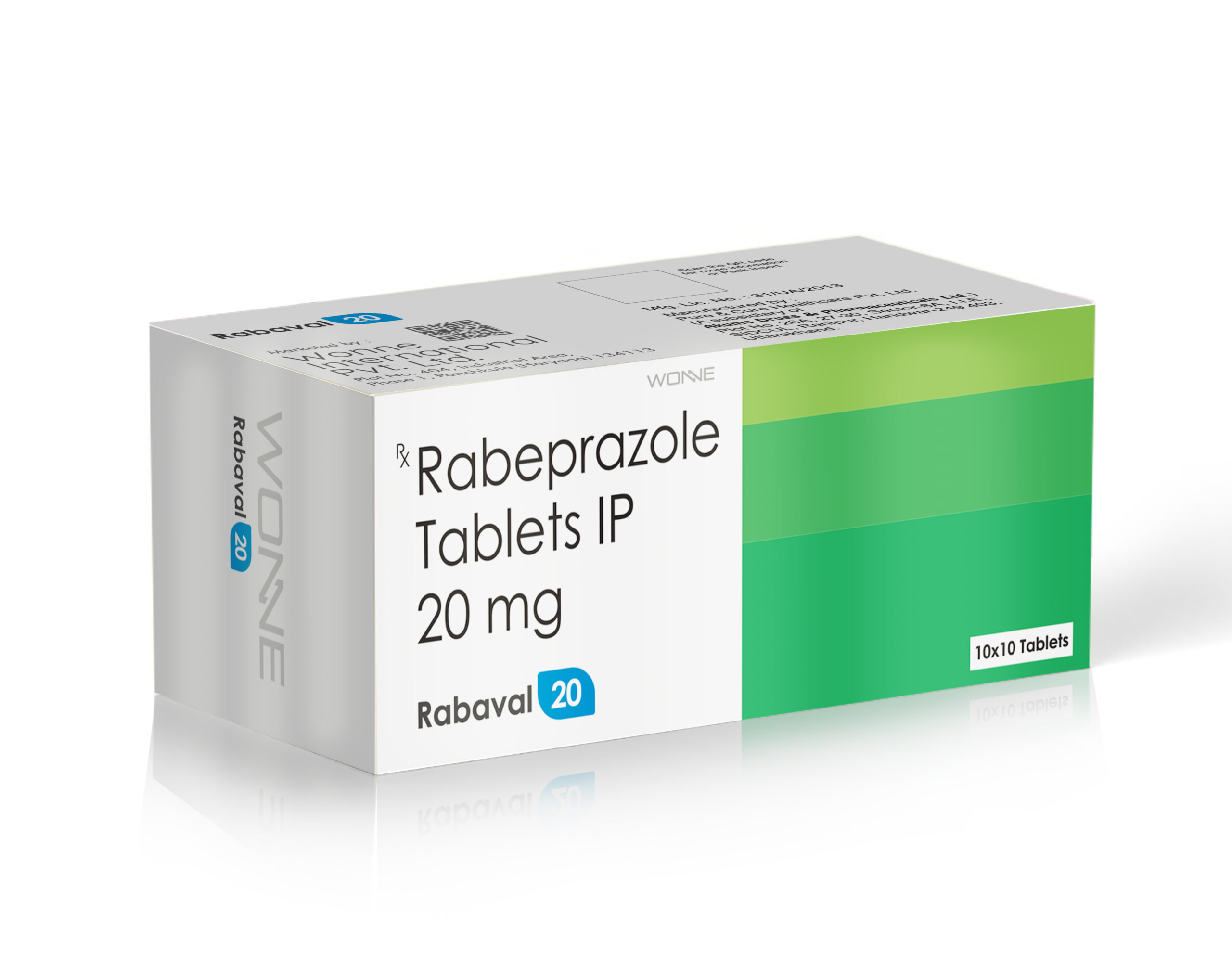 Rabeprazole Tablets IP 20 MG - Rabaval 20 Tablets - Wonne International
