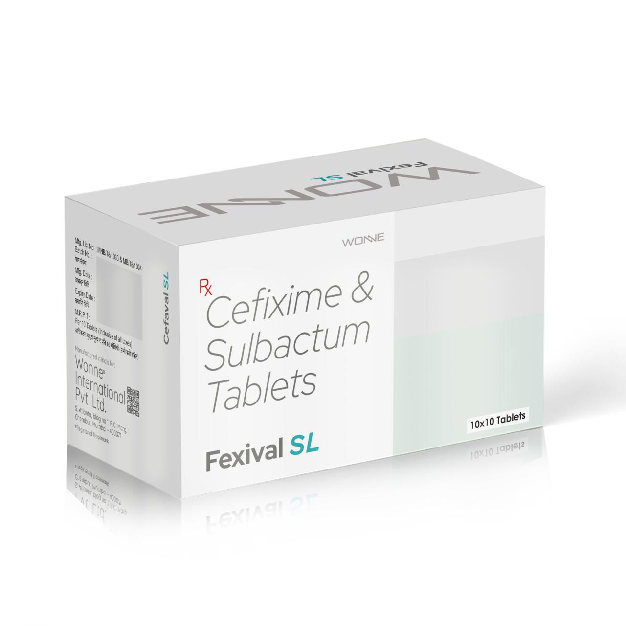 Cefixime & Sulbactam Tablets - Fexival SL Tablets - Wonne International