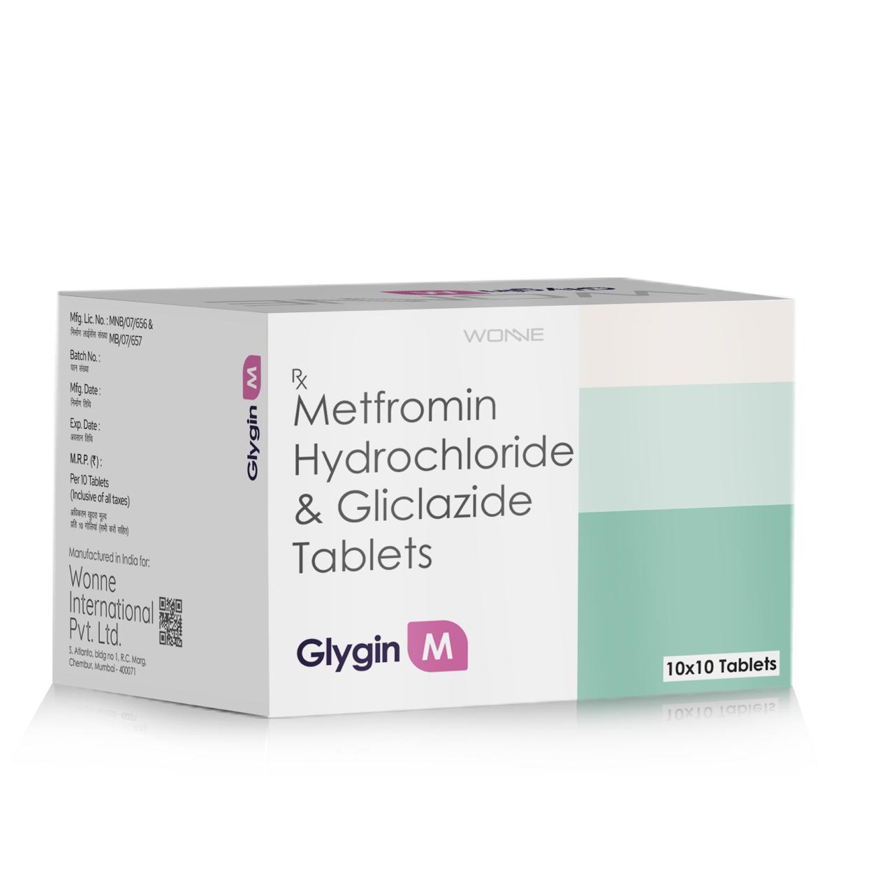 Metformin Hydrochloride & Gliclazide Tablets - Glygin M Tablets - Wonne International