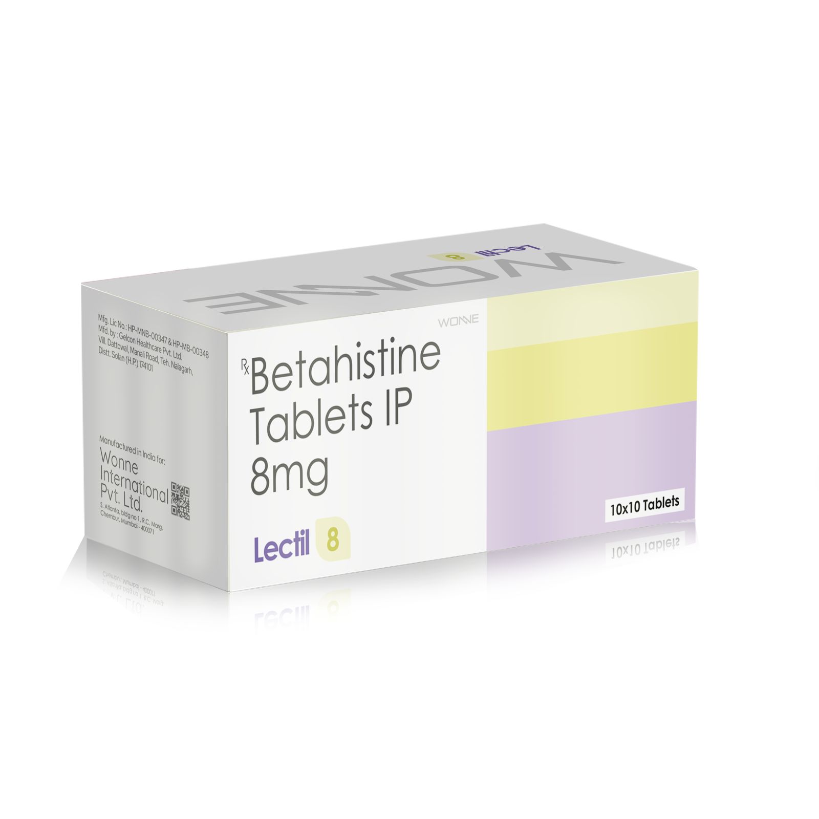 Betahistine Tablets IP 8Mg - LECTIL 8 Tablets - Wonne International