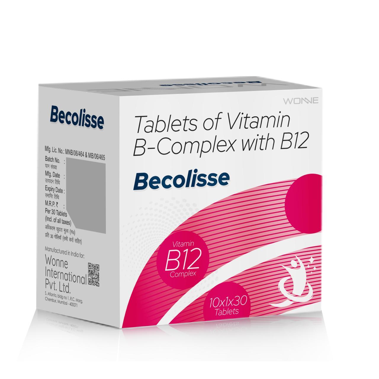 Tablets Of Vitamin B Complex With B12 - BECOLISSE Tablets - Wonne International