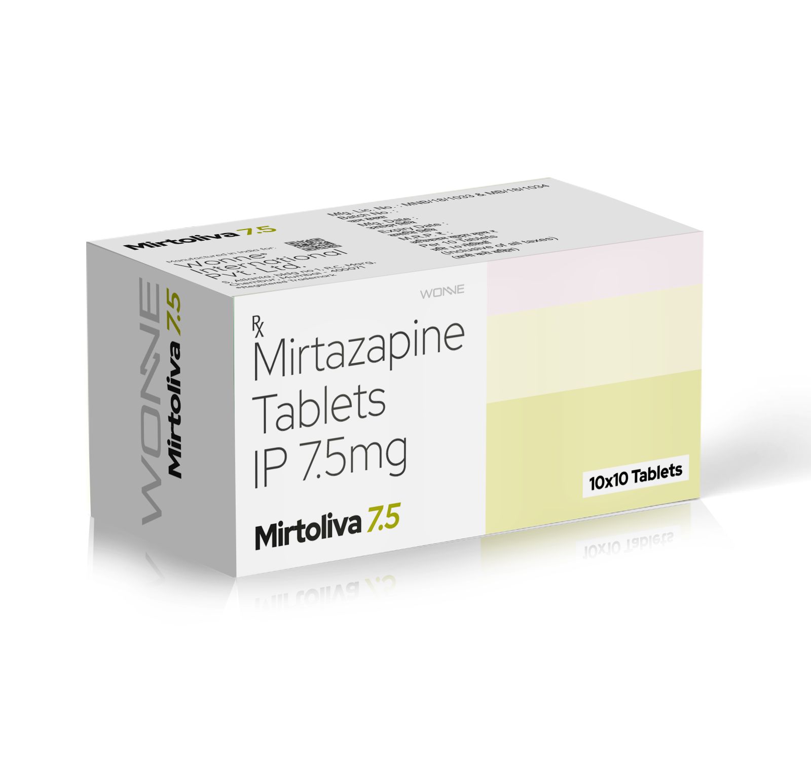 Mirtazapine Tablet IP 7.5 Mg - MIRTOLIVA 7.5 Tablets - Wonne International