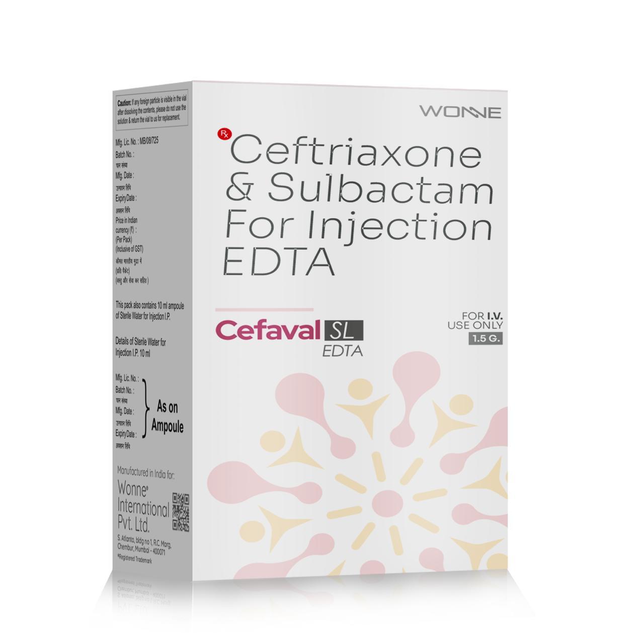 Ceftriaxone & Sulbactum Injection - CEFAVAL SL EDTA Injection - Wonne International