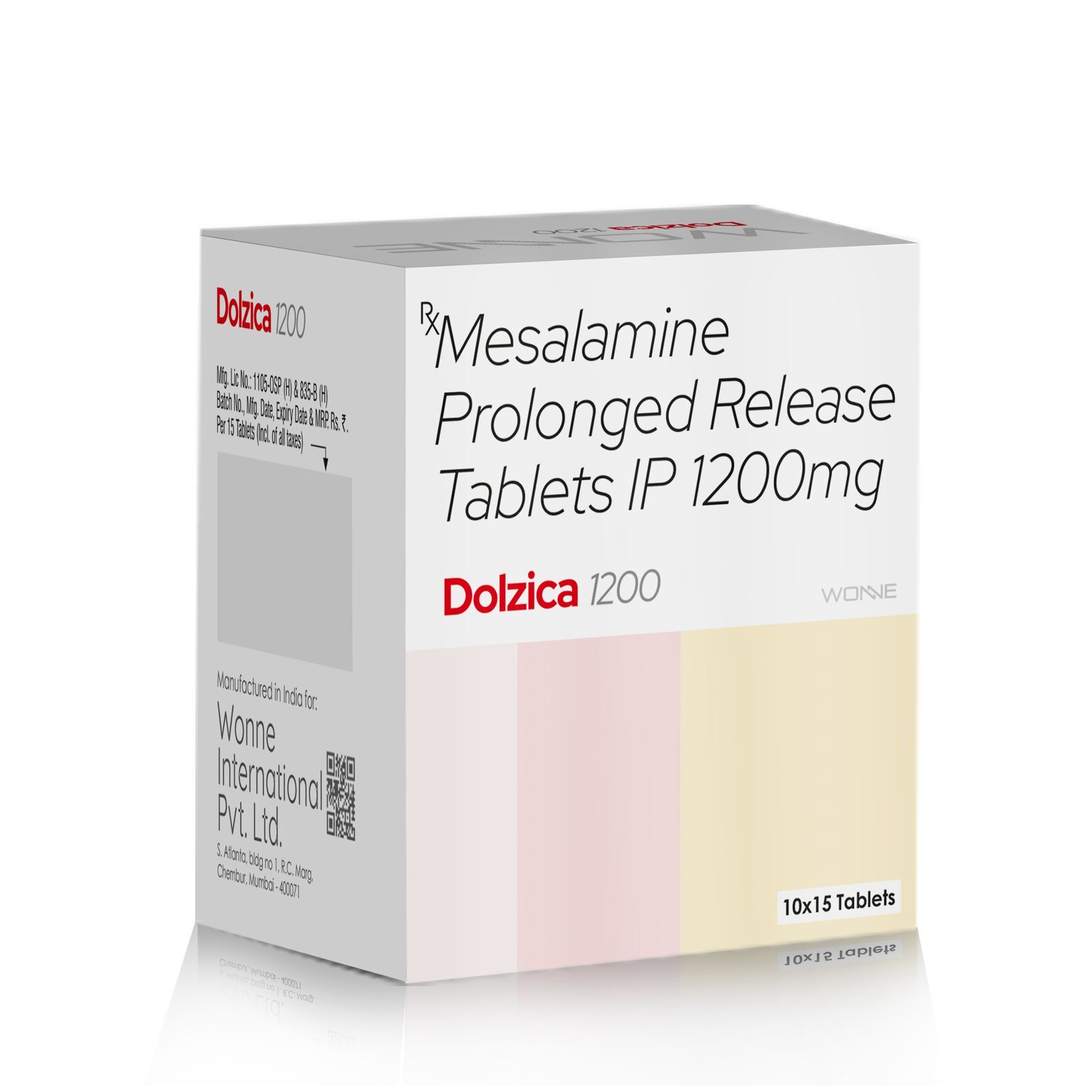 Mesalazine Prolonged Release Tablets IP 1200MG - DOLZICA 1200 Tablets - Wonne International