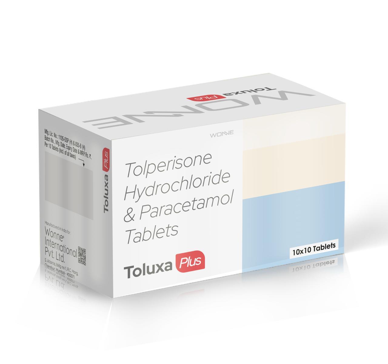 Tolperisone Hydrochloride & Paracetamol Tablets - TOLUXA PLUS Tablets - Wonne International