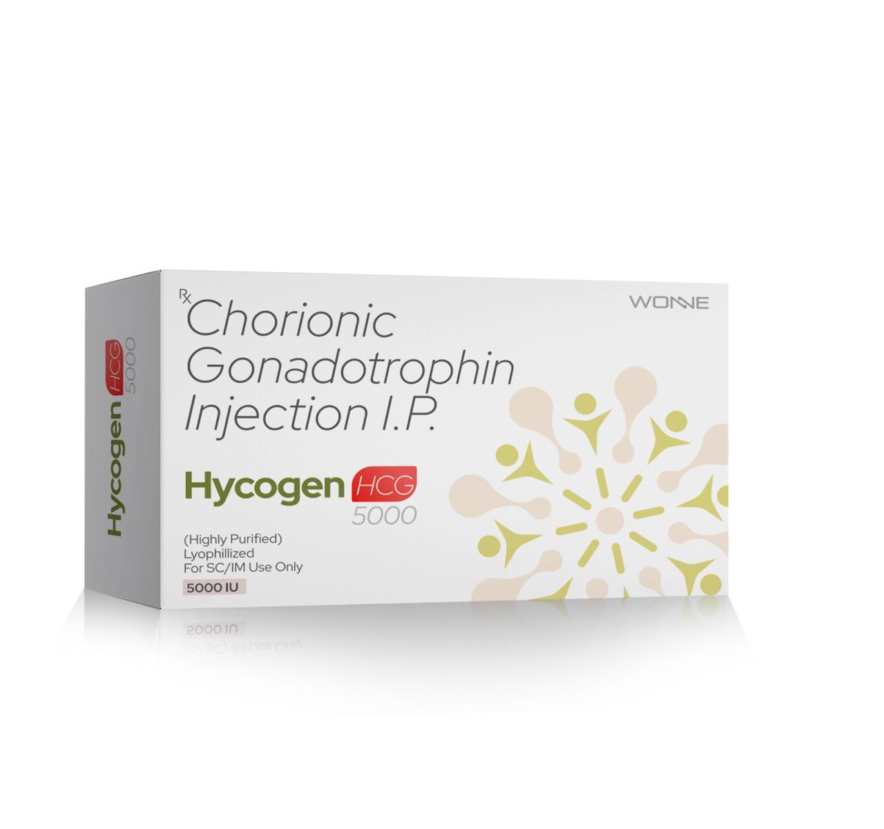Chorionic Gonadotropin Injection IP 5000 IU - HYCOGEN HCG 5000 Injection - Wonne International