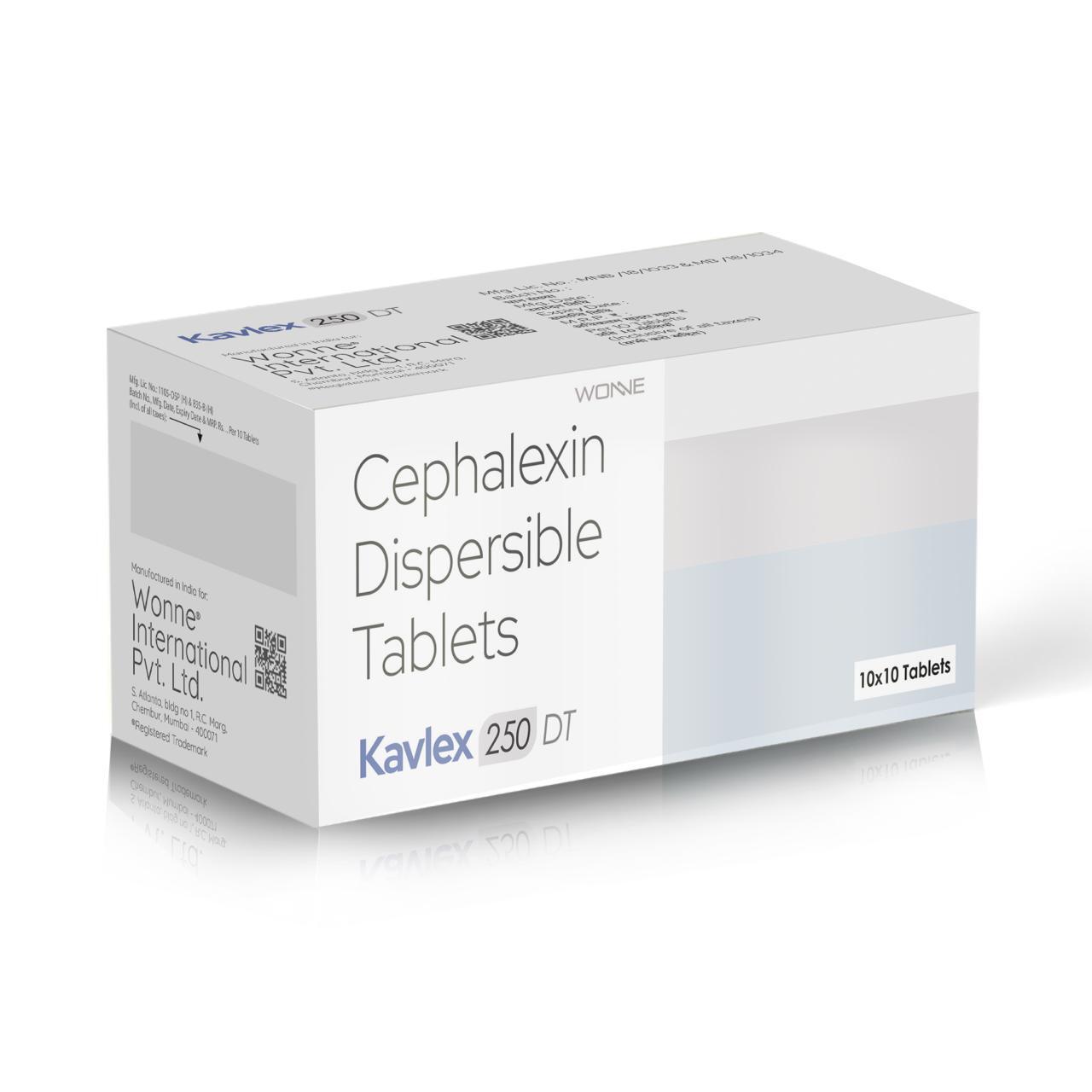 Cephalexin Dispersible Tablets IP 250 - KAVLEX 250 DT Tablets - Wonne International