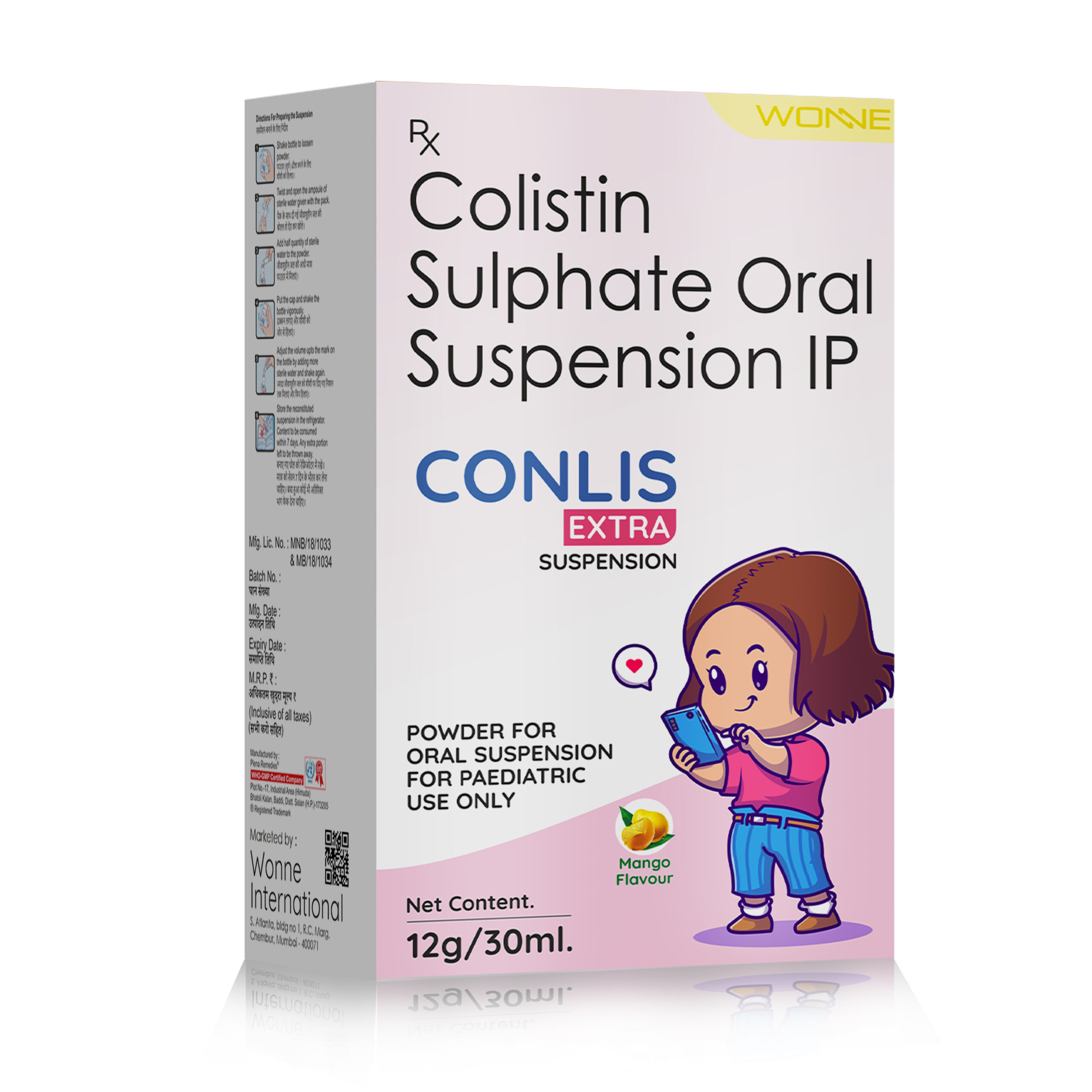 Conlis Extra - Colistin Sulphate Oral Suspension IP 25 mg - wonne international