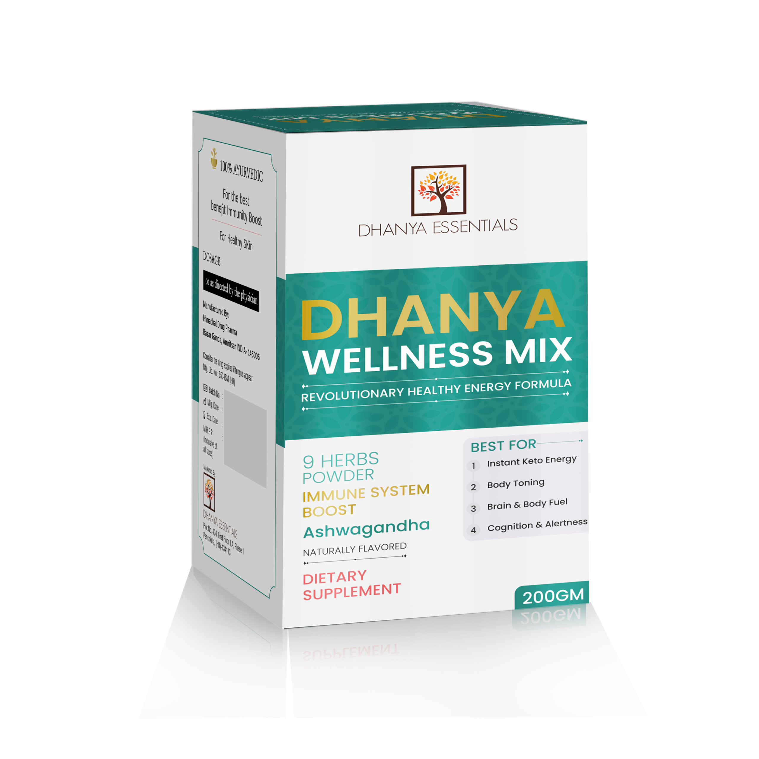 Dhanya Essentials Wellness Mix 9 Herbs Powder dietary supplement, 200g