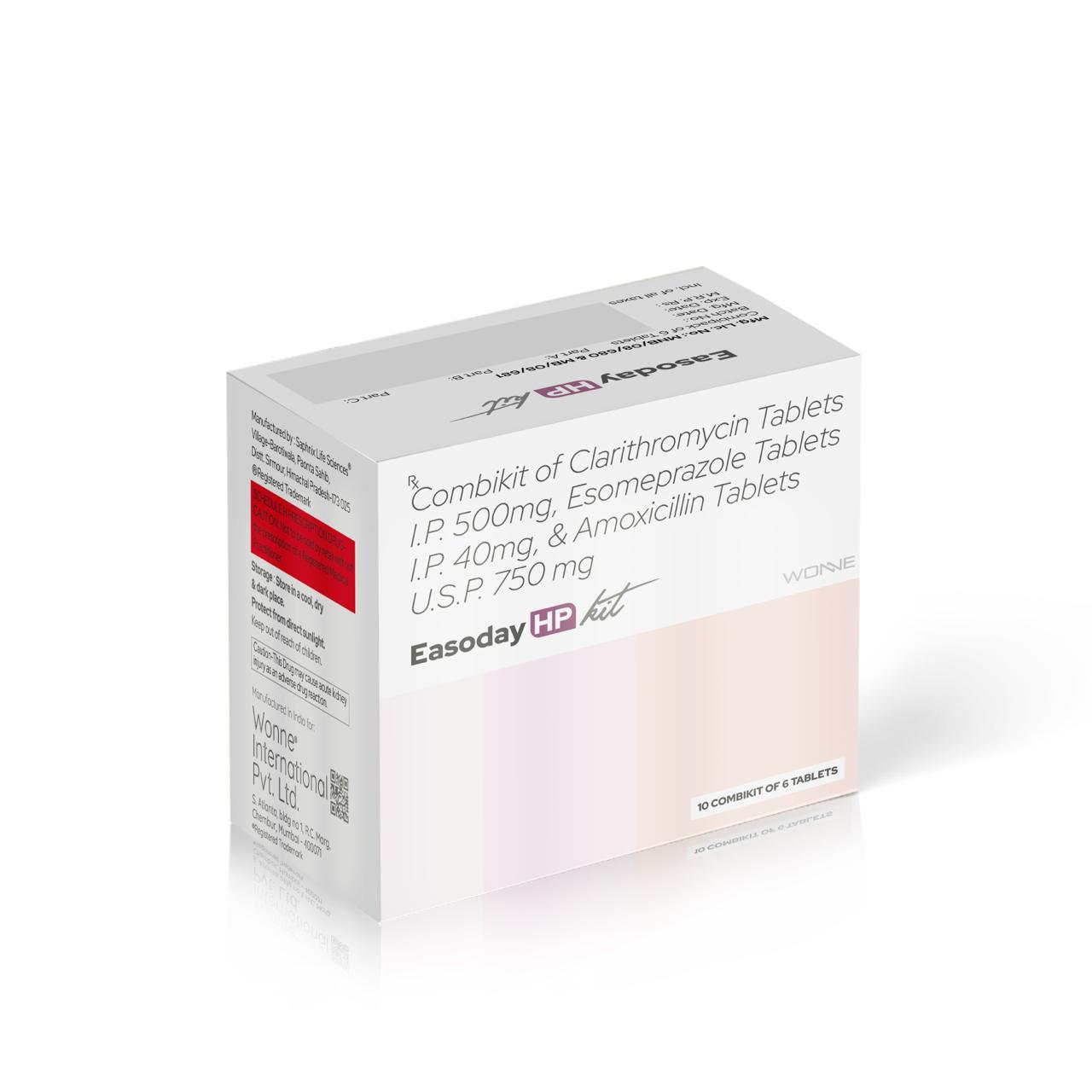 H. pylori treatment combikit Clarithromycin Esomeprazole Amoxicillin | Easoday HP Kit
