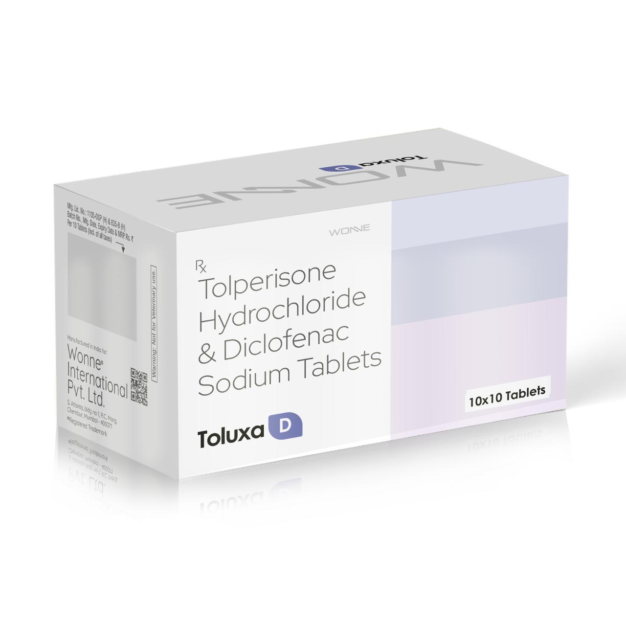 Tolperisone Hydrochloride Diclofenac Sodium Tablets Toluxa D